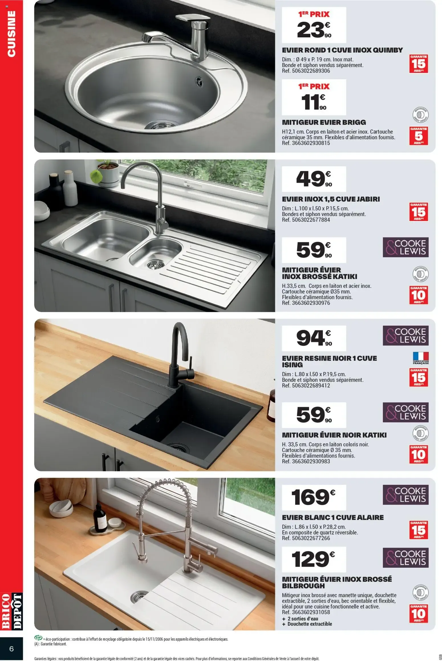 Brico Dépôt - Prix dépôt spécial cuisines à partir du 02/10/2026 - promo en ligne du 2 octobre au 15 octobre 2026 - Catalogue page 6