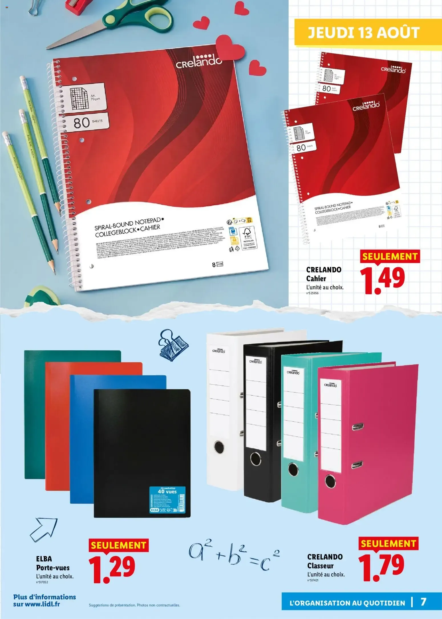 Lidl: Préparez la rentrée ! du 13 août au 20 août 2026 - Catalogue page 7