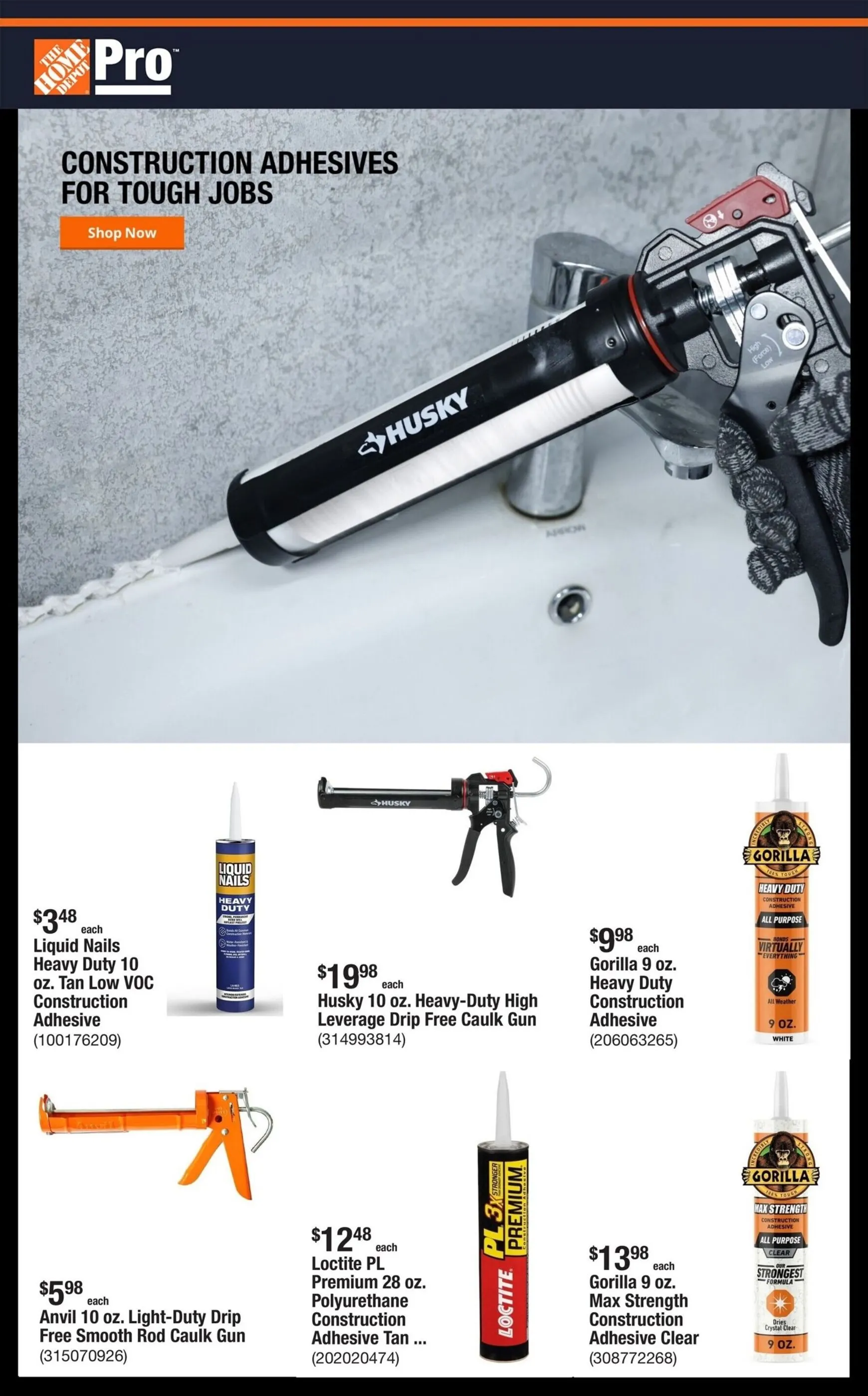 Construction Adhesives for Tough Jobs