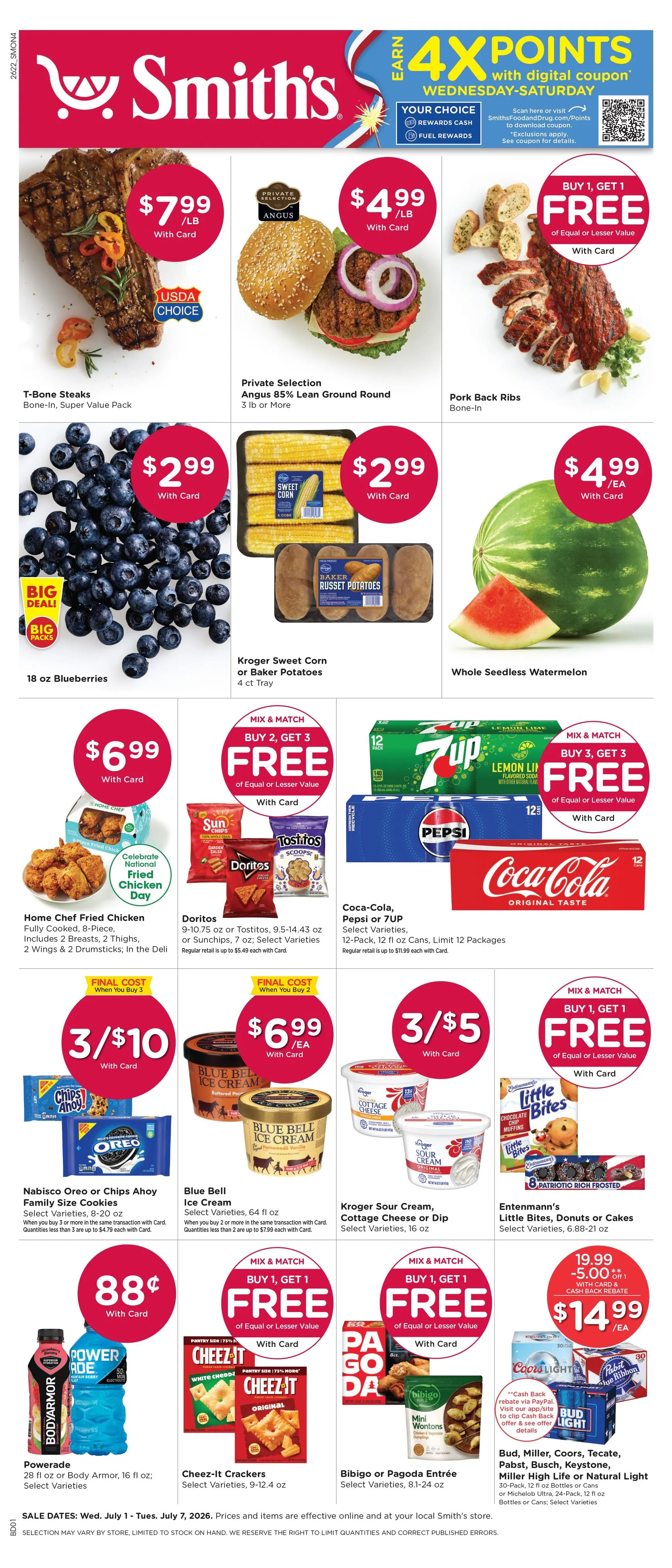 Weekly ad Current Smith's leaflet valid from Wednesday 07/01/2026 to Tuesday 07/07/2026 from July 1 to July 7 2026 - Page 1
