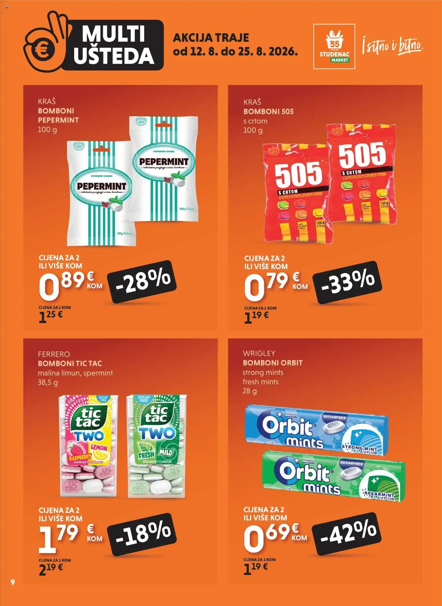 Katalog UZMI VIŠE, PLATI MANJE - MULTI UŠTEDA od 12. kolovoza do 25. kolovoza 2026. - Pregled Stranica 9