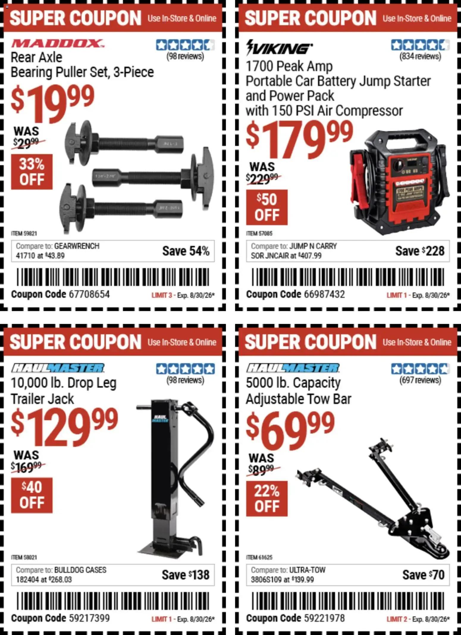 Weekly promotion Harbor Freight: Coupon Deals spanning from August 17 to August 30 2026 - Page 6 for Catalogue 365