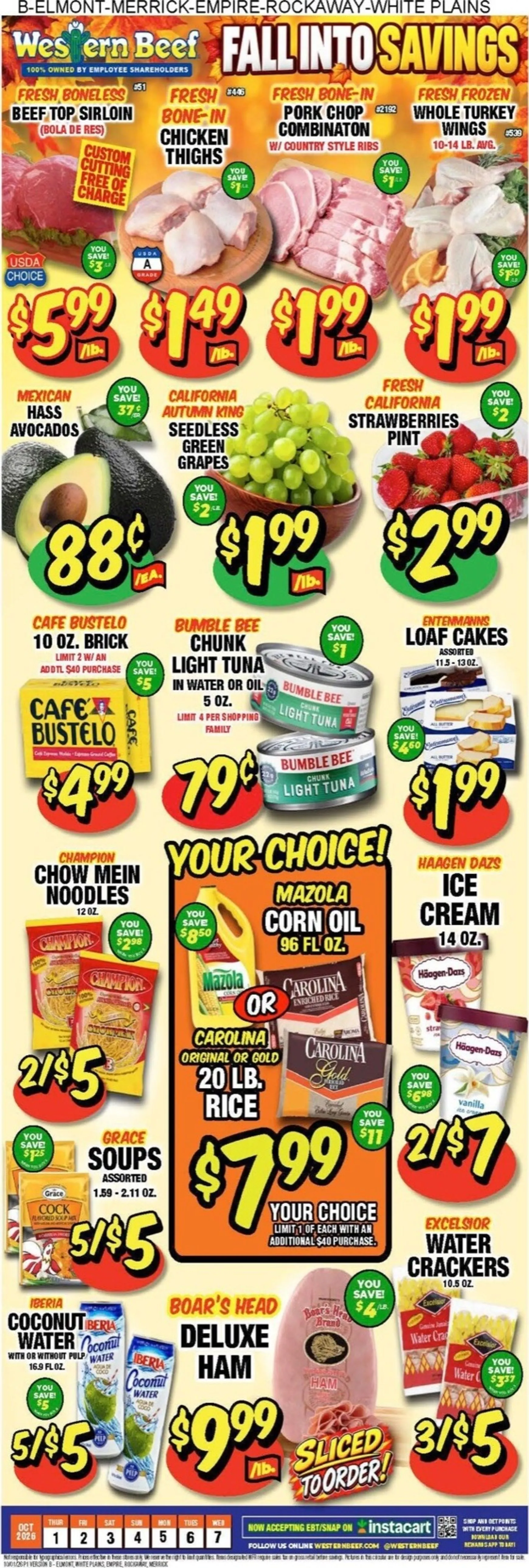 Current Western Beef - Elmont leaflet valid from Thursday 10/01/2026 to Wednesday 10/07/2026