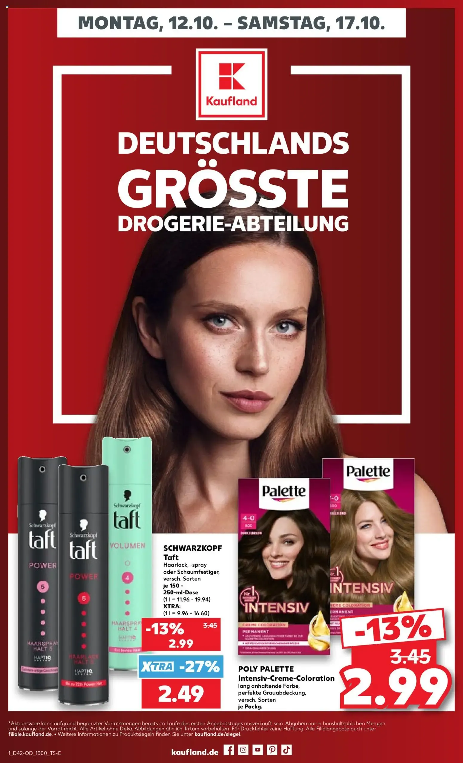 Kaufland Deutschlands Größte Drogerie-Abteilung van 12 oktober tot 17 oktober 2026 - Folder pagina 1