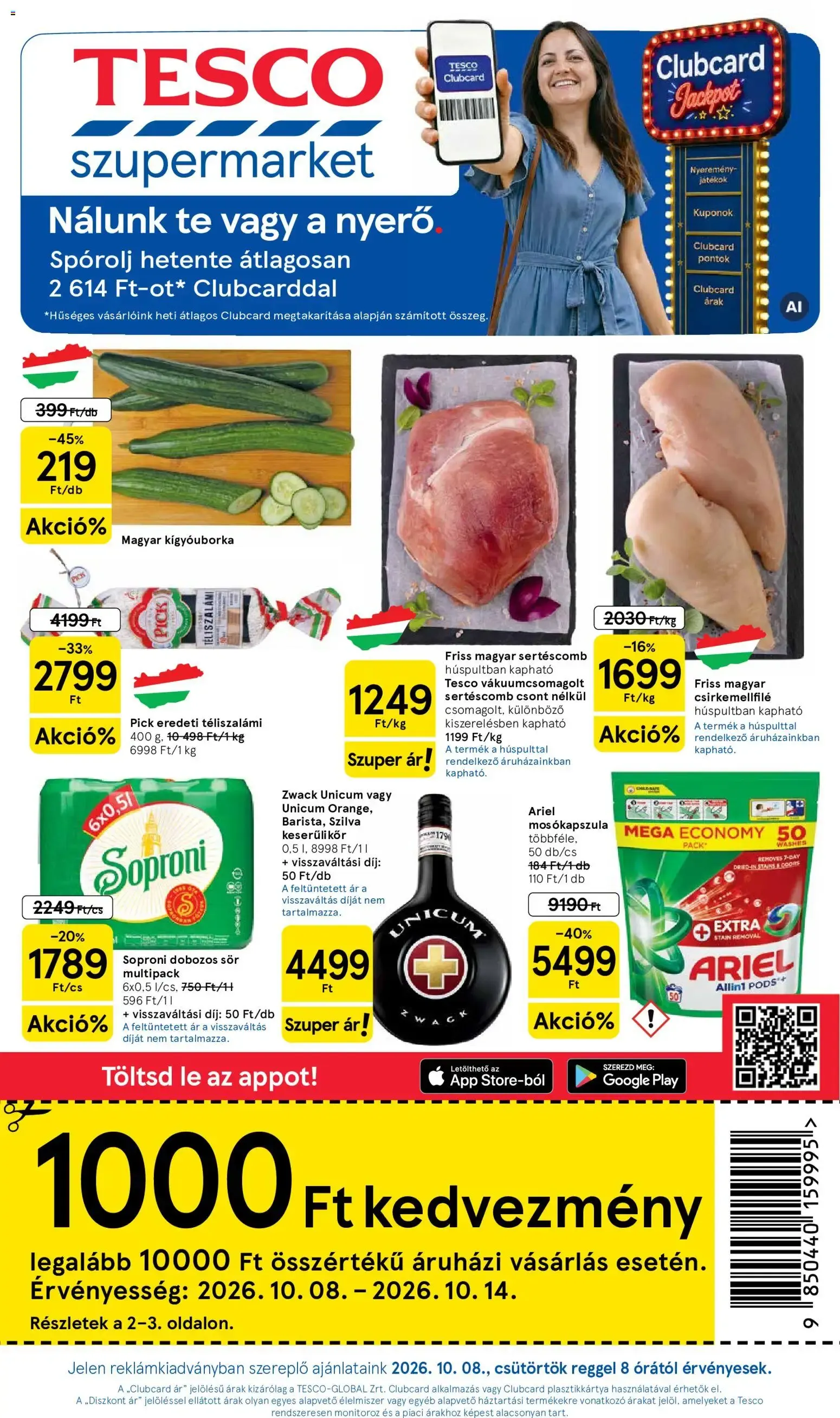 Katalógus Tesco Szupermarket akciós újság - 2026.10.08.-tól - online október 8.-tól október 14.-ig 2026. - Oldal 1