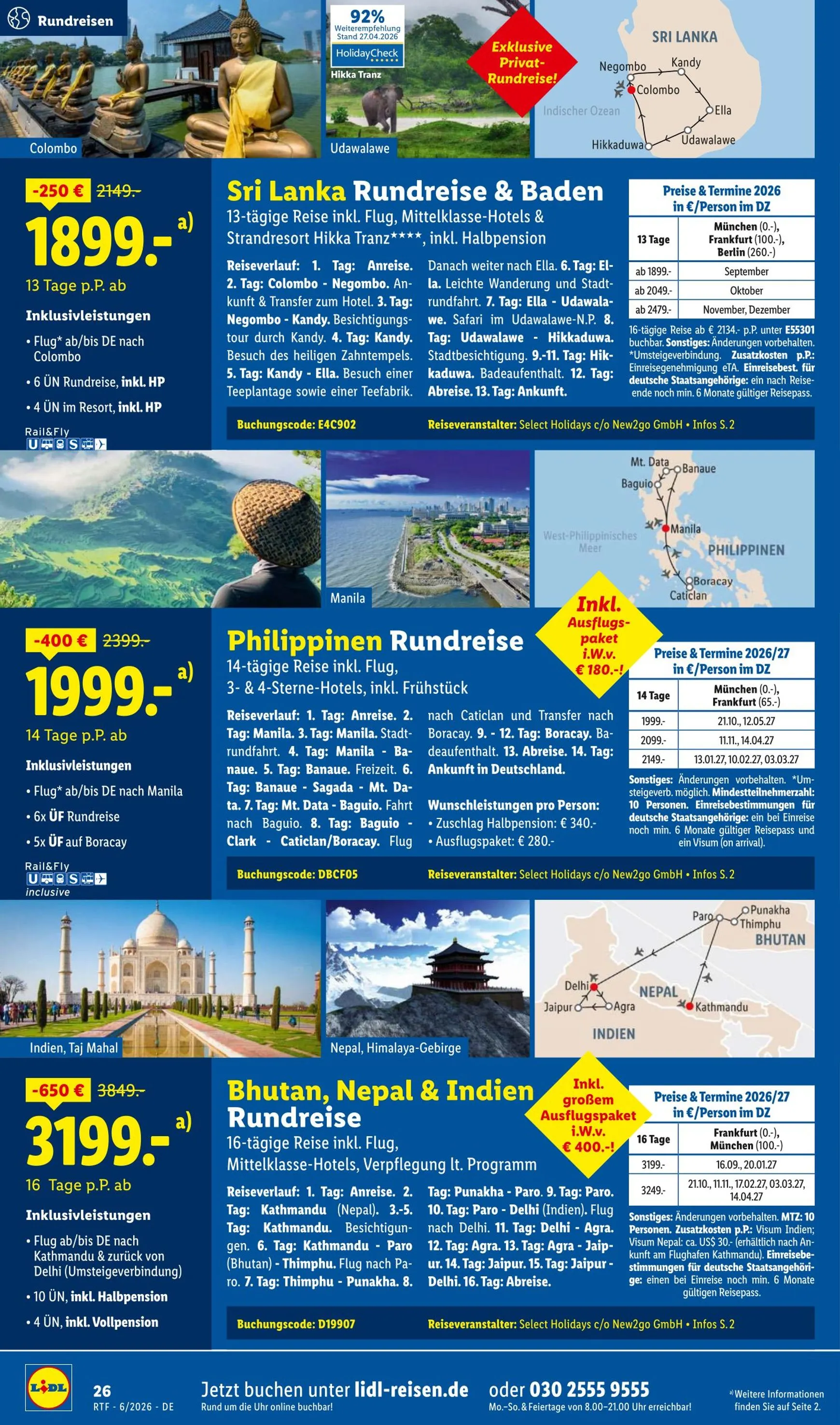 Lidl - Reise Highlights Prospekt – von Donnerstag 11.06.2026 bis Mittwoch 15.07.2026 von 13. Juni bis 15. Juli 2026 - Prospekt seite 26