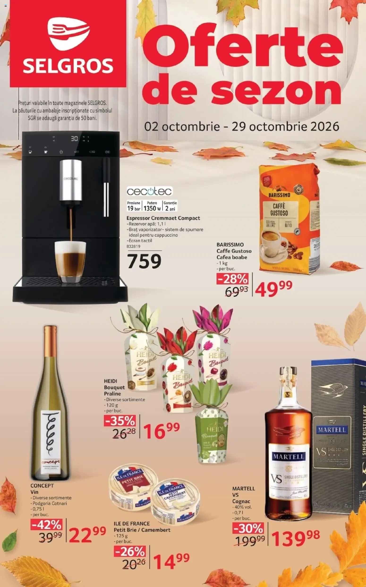 Catalog Selgros Catalog Oferte de sezon 02.10.2026 - Oferta online de la 2 octombrie până la 29 octombrie 2026 - Revista Pagina 1