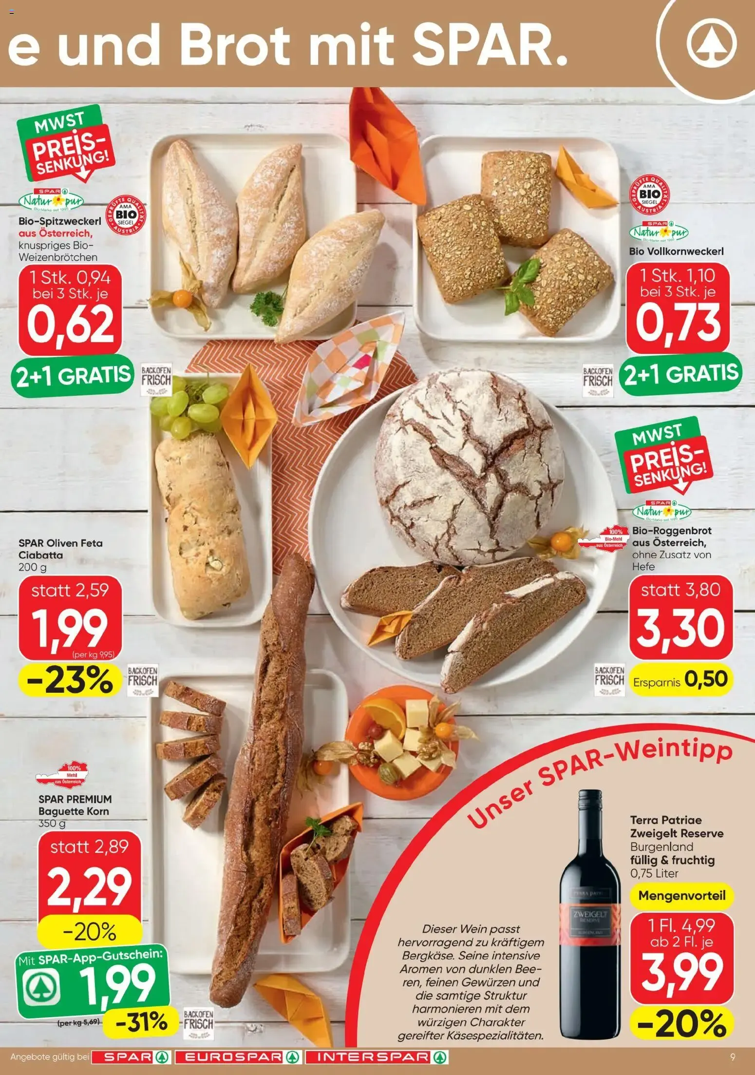 Spar - Flugblatt (30.07.2026) - Angebote und Prospekt von 30. Juli bis 12. August 2026 - Flugblätt seite 9