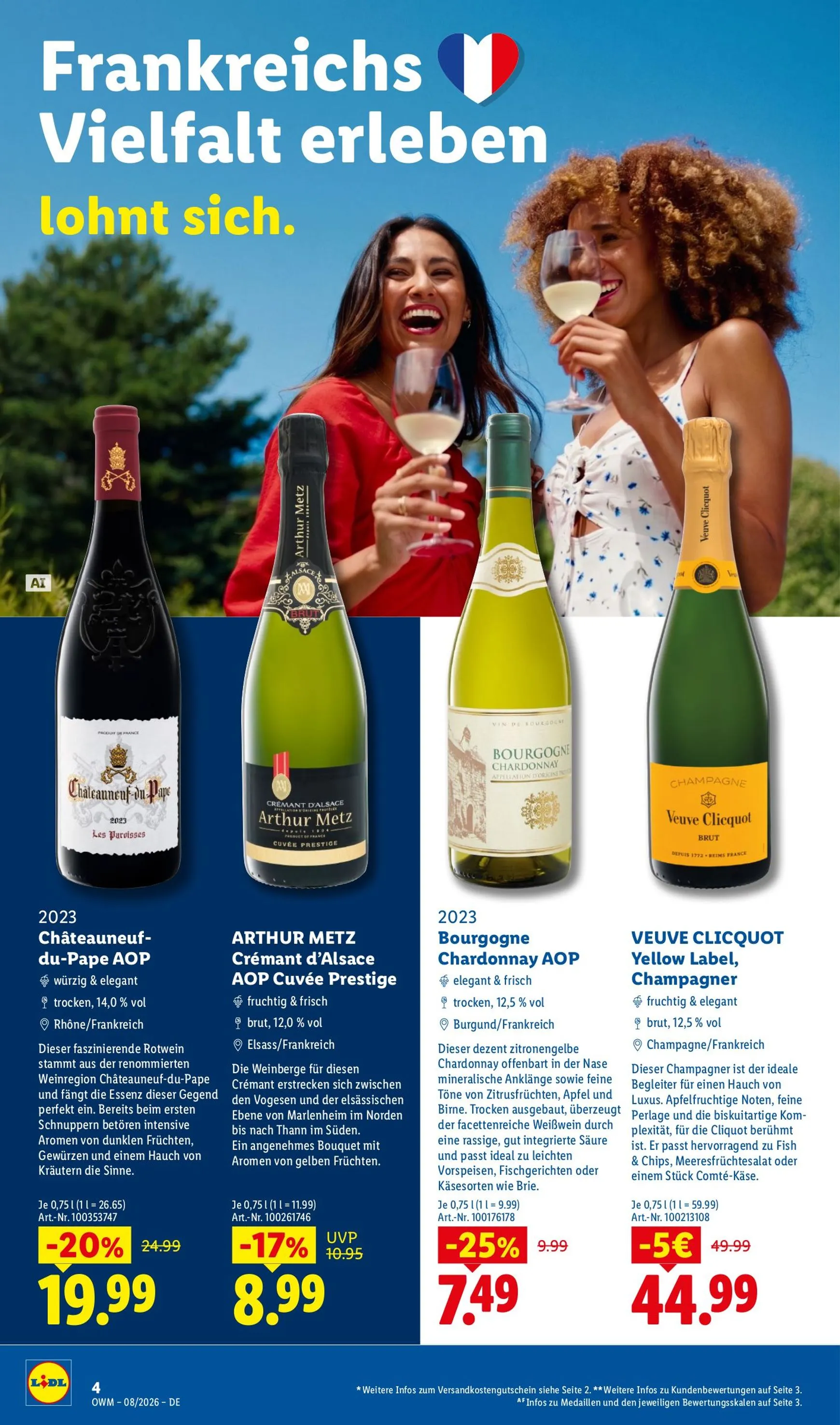 Lidl - Wein & Spirituosen Prospekt – von Samstag 01.08.2026 bis Montag 31.08.2026 von 1. August bis 31. August 2026 - Prospekt seite 4