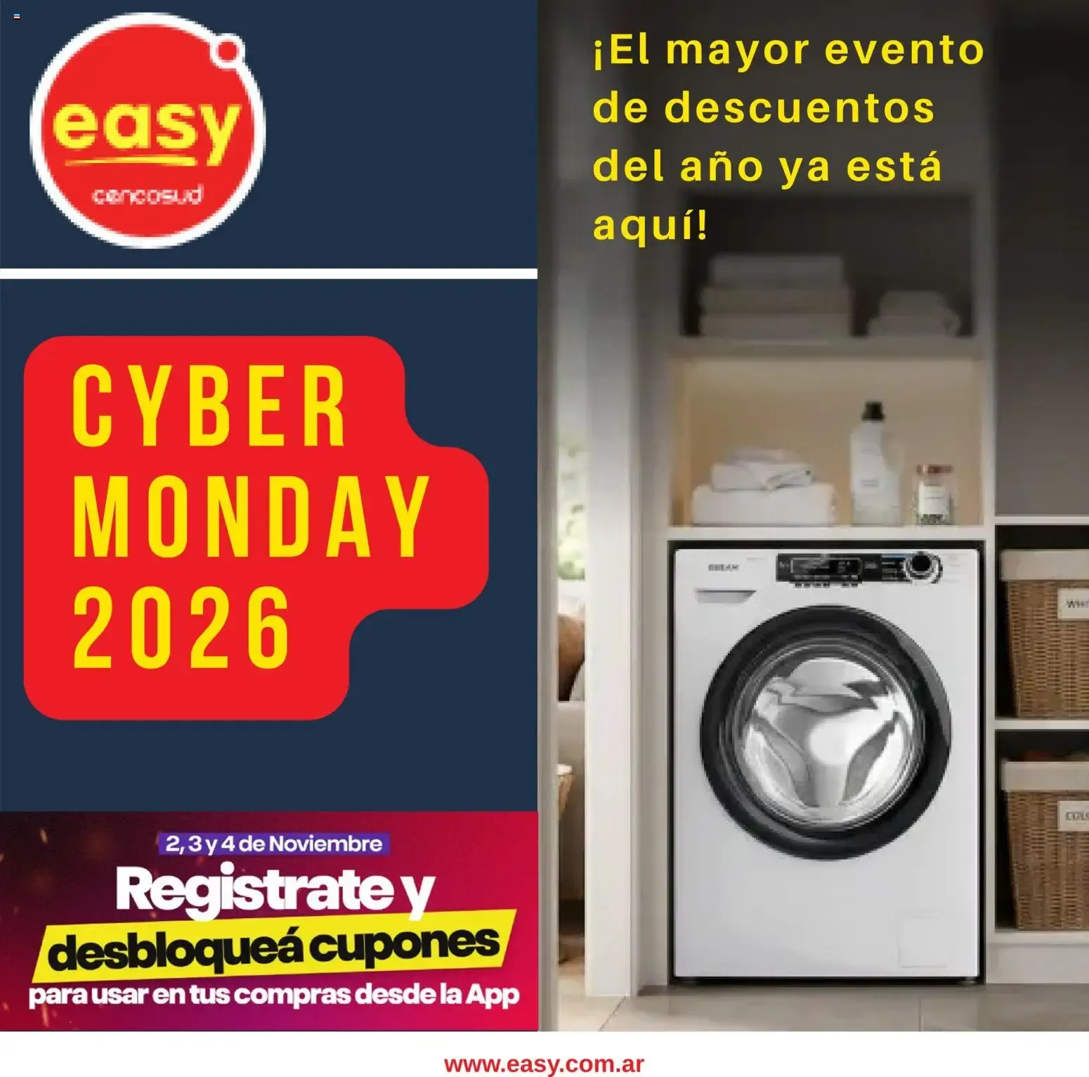 Ofertas de Easy Cyber Monday 2026 2 de noviembre al 4 de noviembre 2026 - Página 1 del catálogo