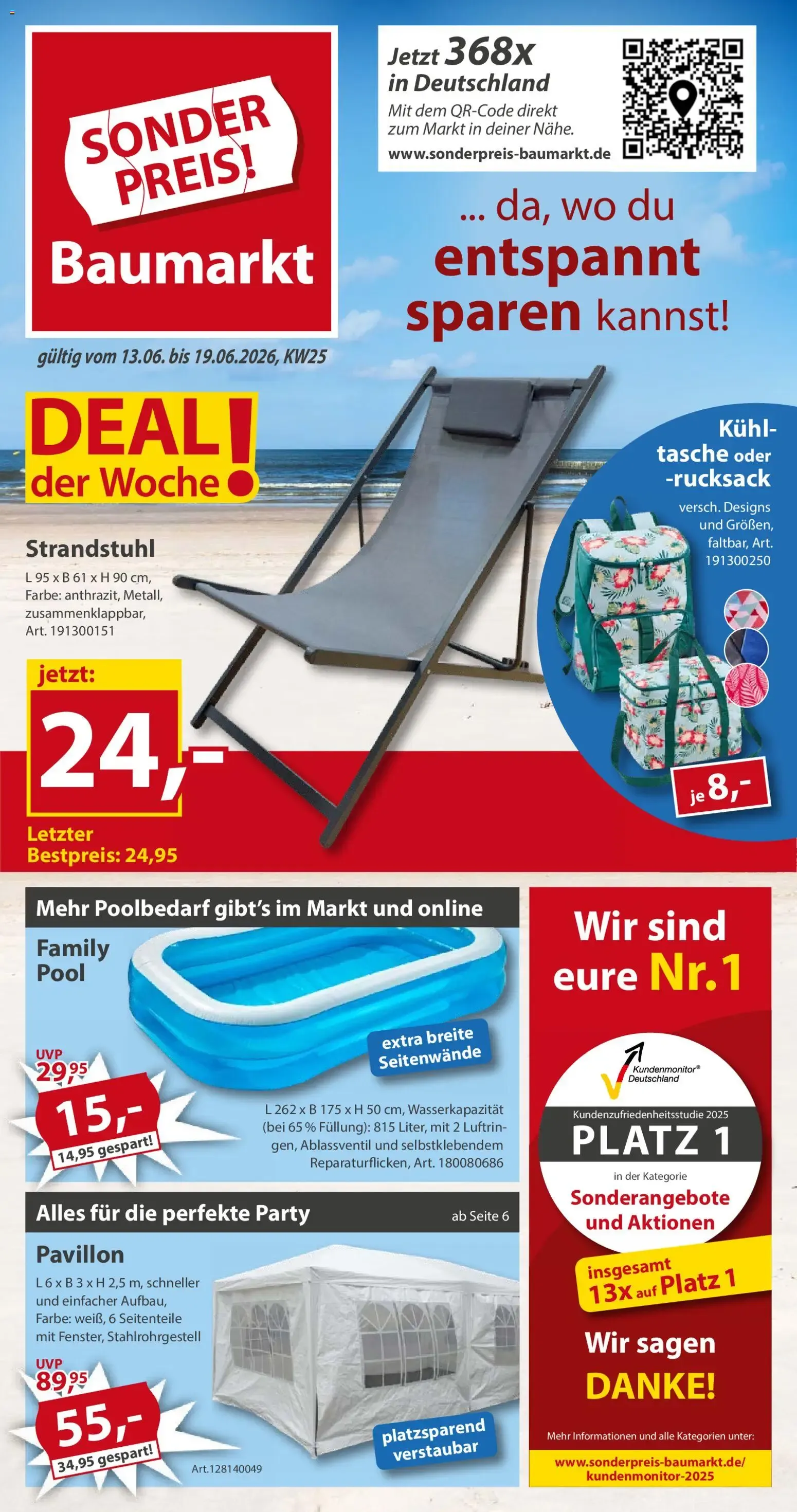 Sonderpreis Baumarkt Prospekt (ab 13.06.2026) zum Blättern von 13. Juni bis 19. Juni 2026 - Prospekt seite 1