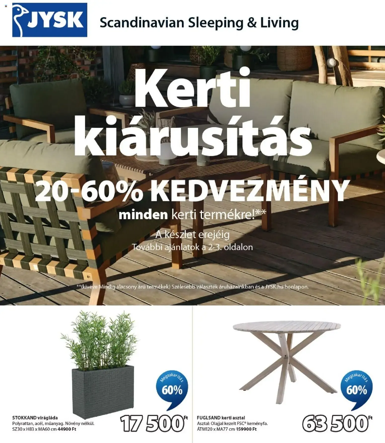 Katalógus JYSK - Kerti kiárusítás július 29.-tól szeptember 1.-ig 2026. - Oldal 1
