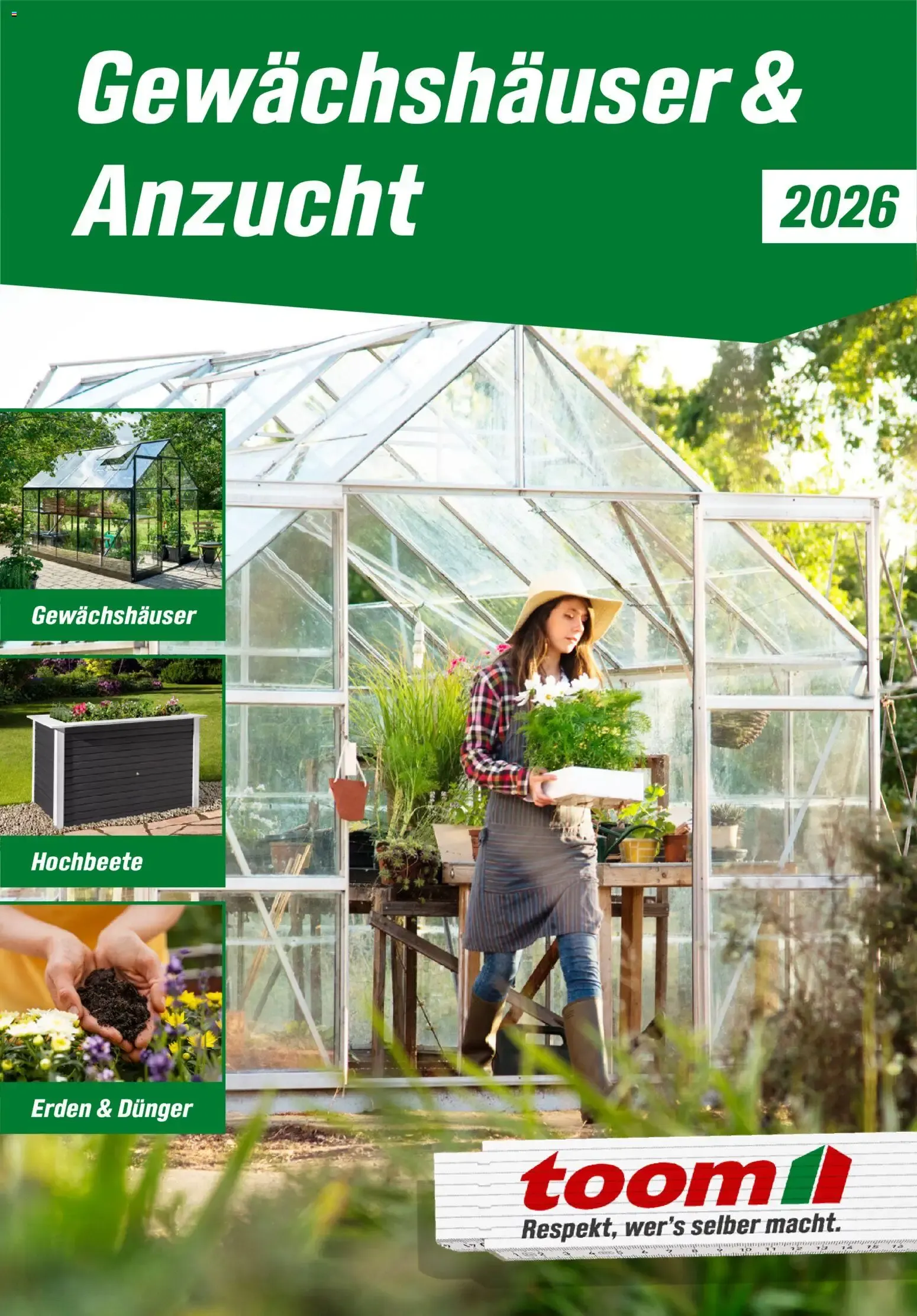 Toom Baumarkt Gewächshäuser & Anzucht 2026 von 1. Januar bis 31. Dezember 2026 - Prospekt seite 1