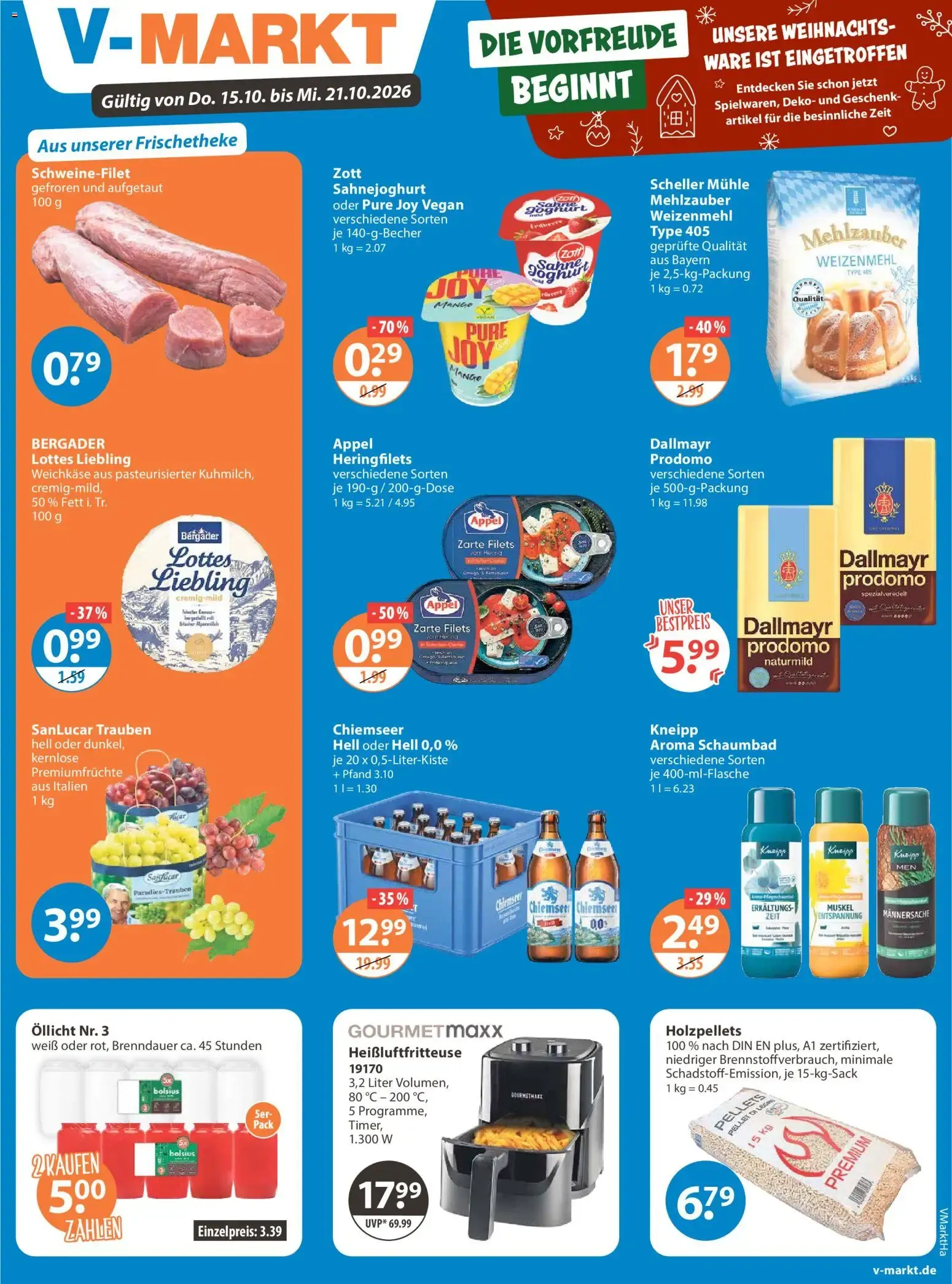Angebote V-Markt Angebote (ab 15.10.2026) von 15. Oktober bis 21. Oktober 2026 - Prospekt seite 1