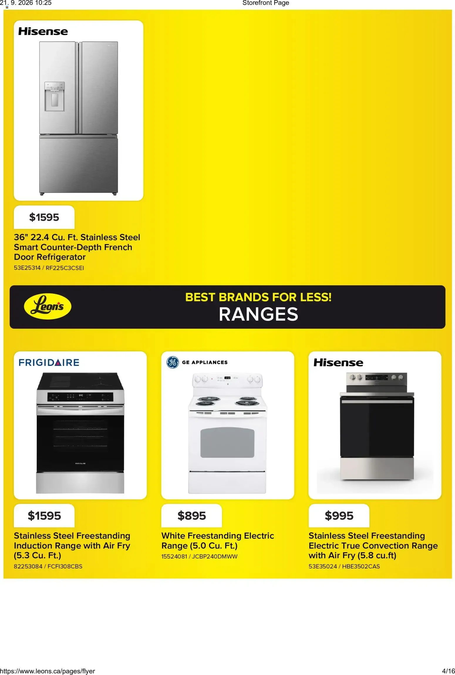 Leon's - Best Brands For Less! Appliances from September 17 to September 23 2026 - flyer page 4