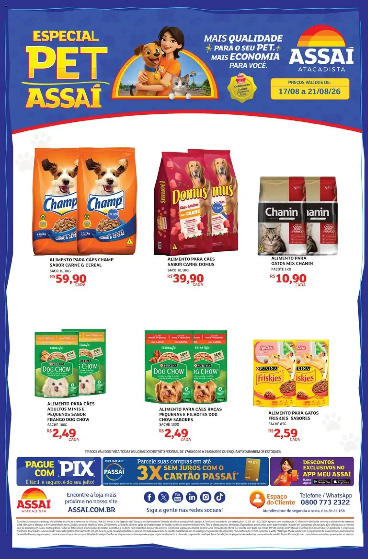 Encarte de Especial Pet Assaí 17 de agosto até 21 de agosto 2026 - Pagina 1