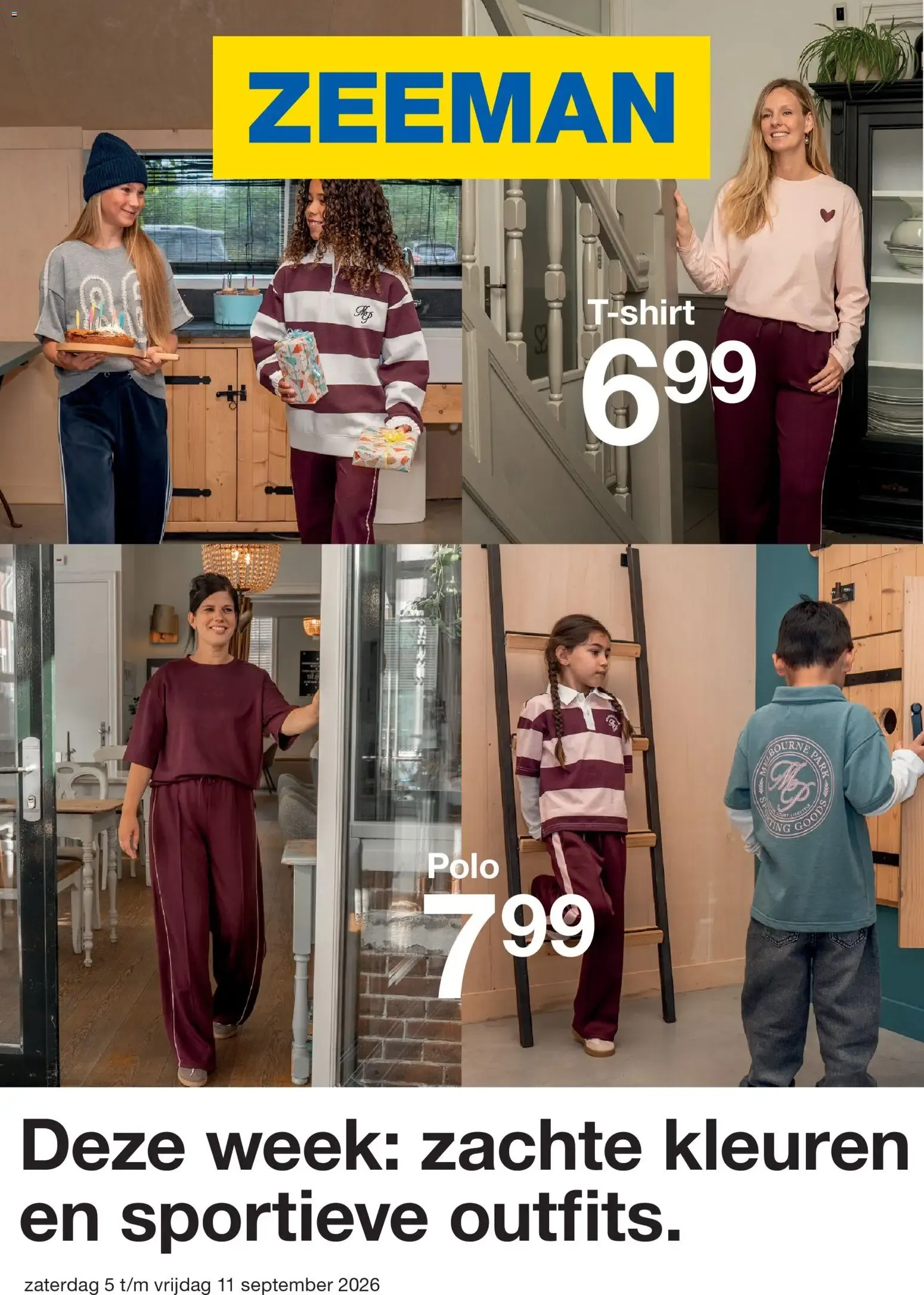 Zeeman: Zachte kleuren en sportieve outfits van 5 september tot 11 september 2026 - Folder pagina 1
