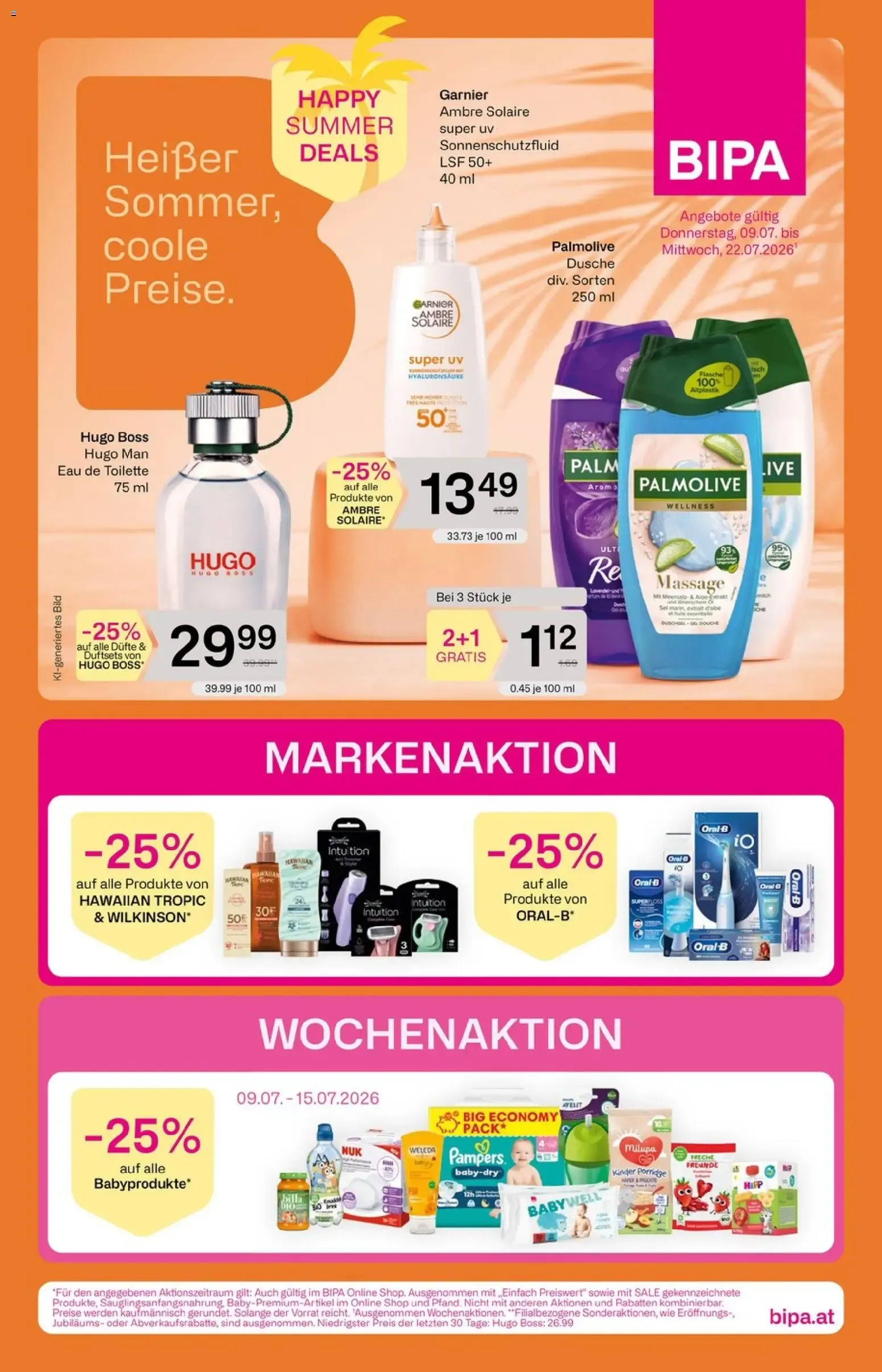 Bipa Flugblatt von 09.07.2026 - Aktuelle Angebote von 9. Juli bis 22. Juli 2026 - Flugblätt seite  1