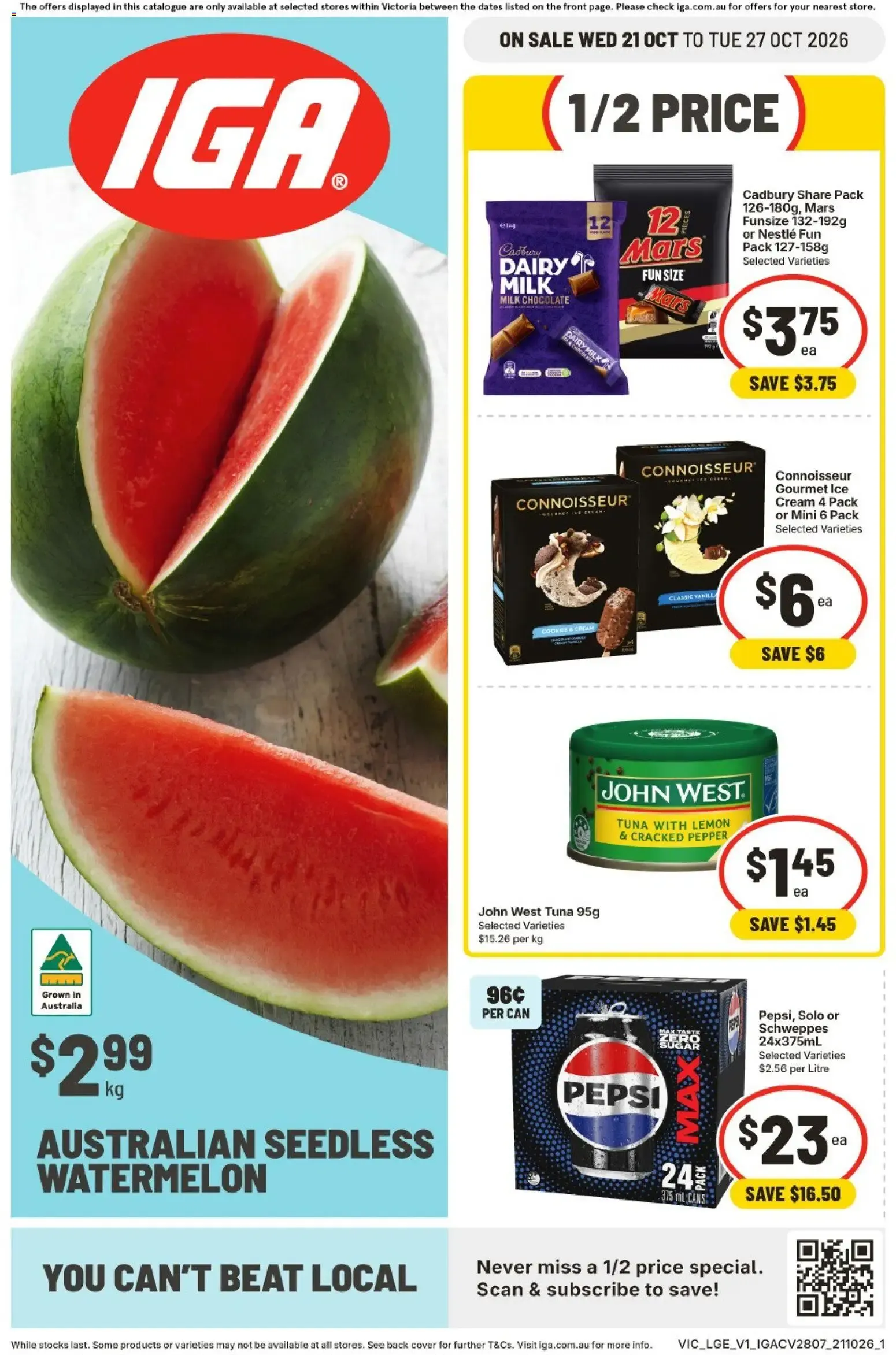 IGA Ofertas 1/2 Precio - Catalogue valid from 21 October to 27 October 2026 - page 1
