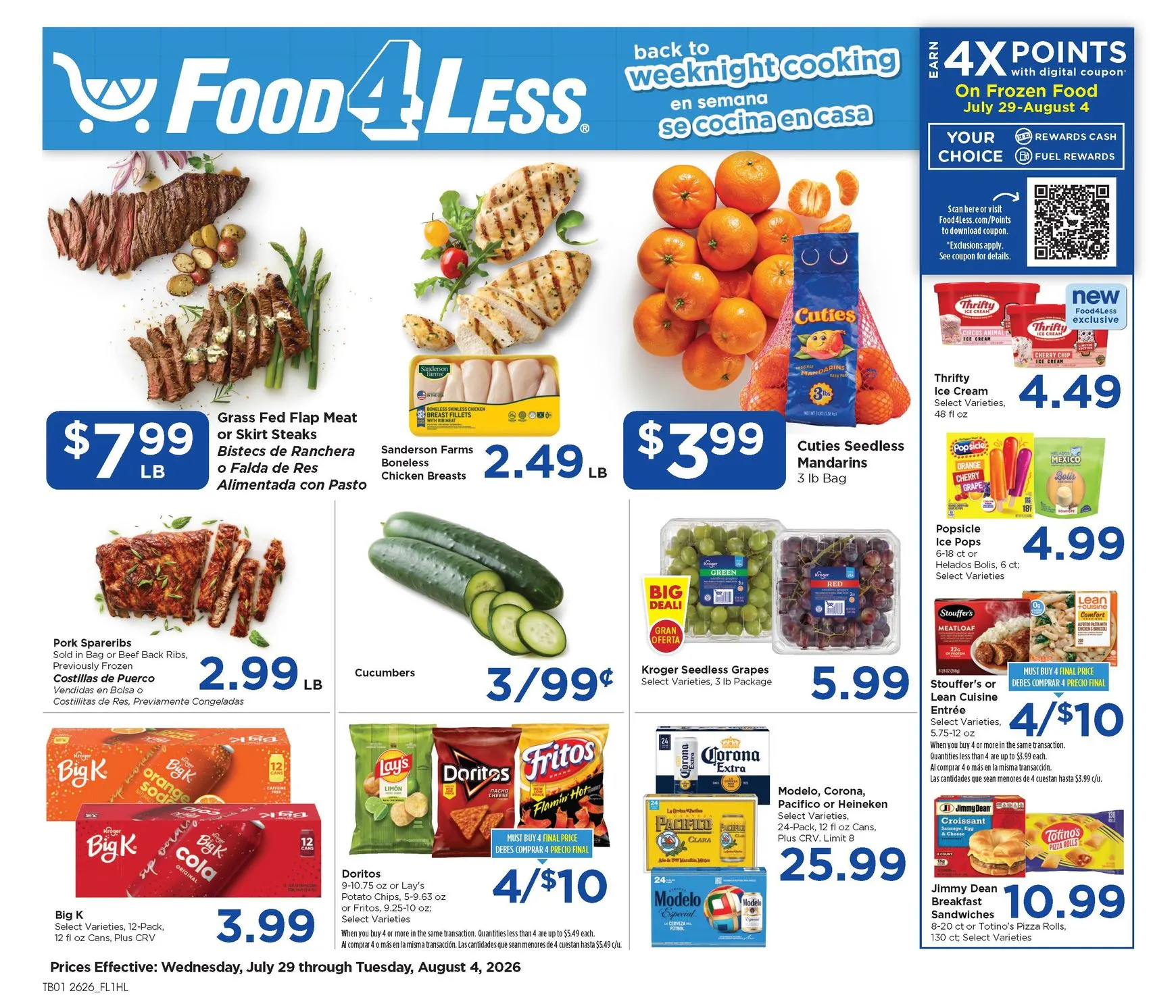 Weekly ad Food 4 Less - Back to Weeknight Cooking from July 29 to August 4 2026 - Page 1