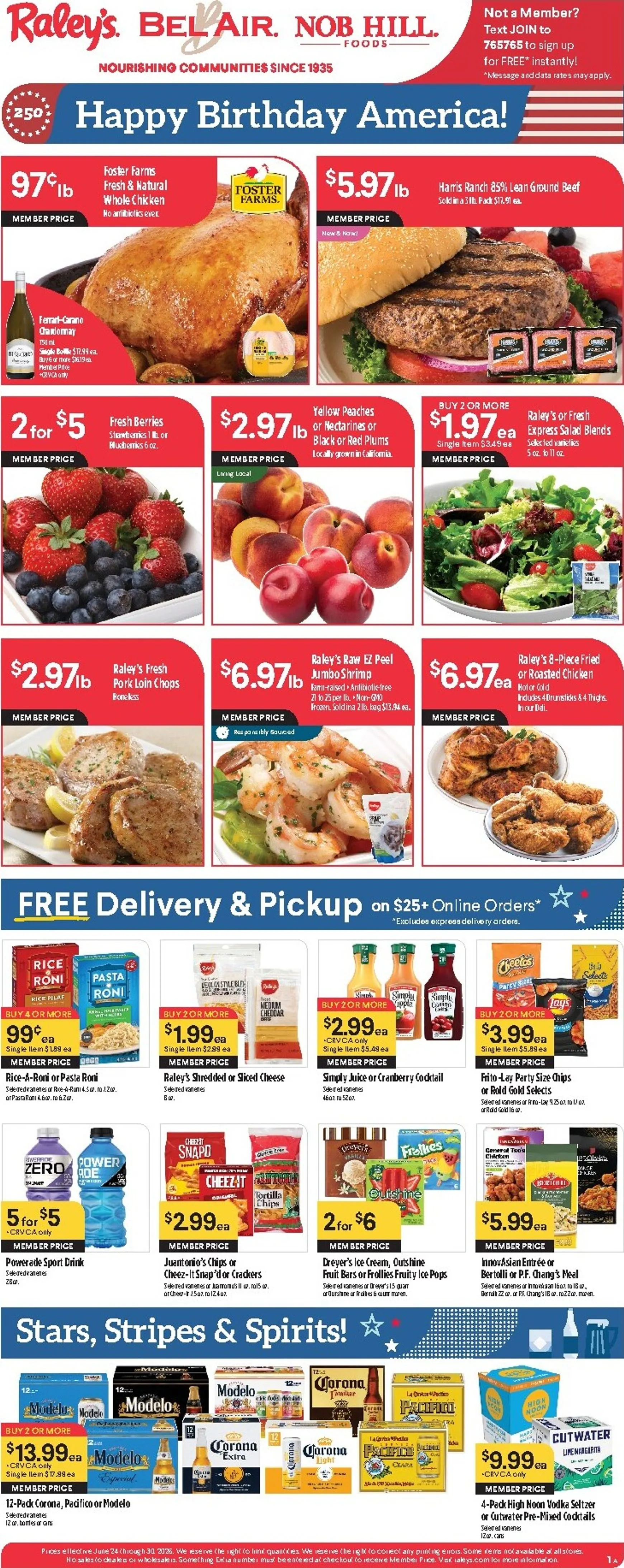 Current Raley's leaflet valid from Wednesday 06/24/2026 to Tuesday 06/30/2026
