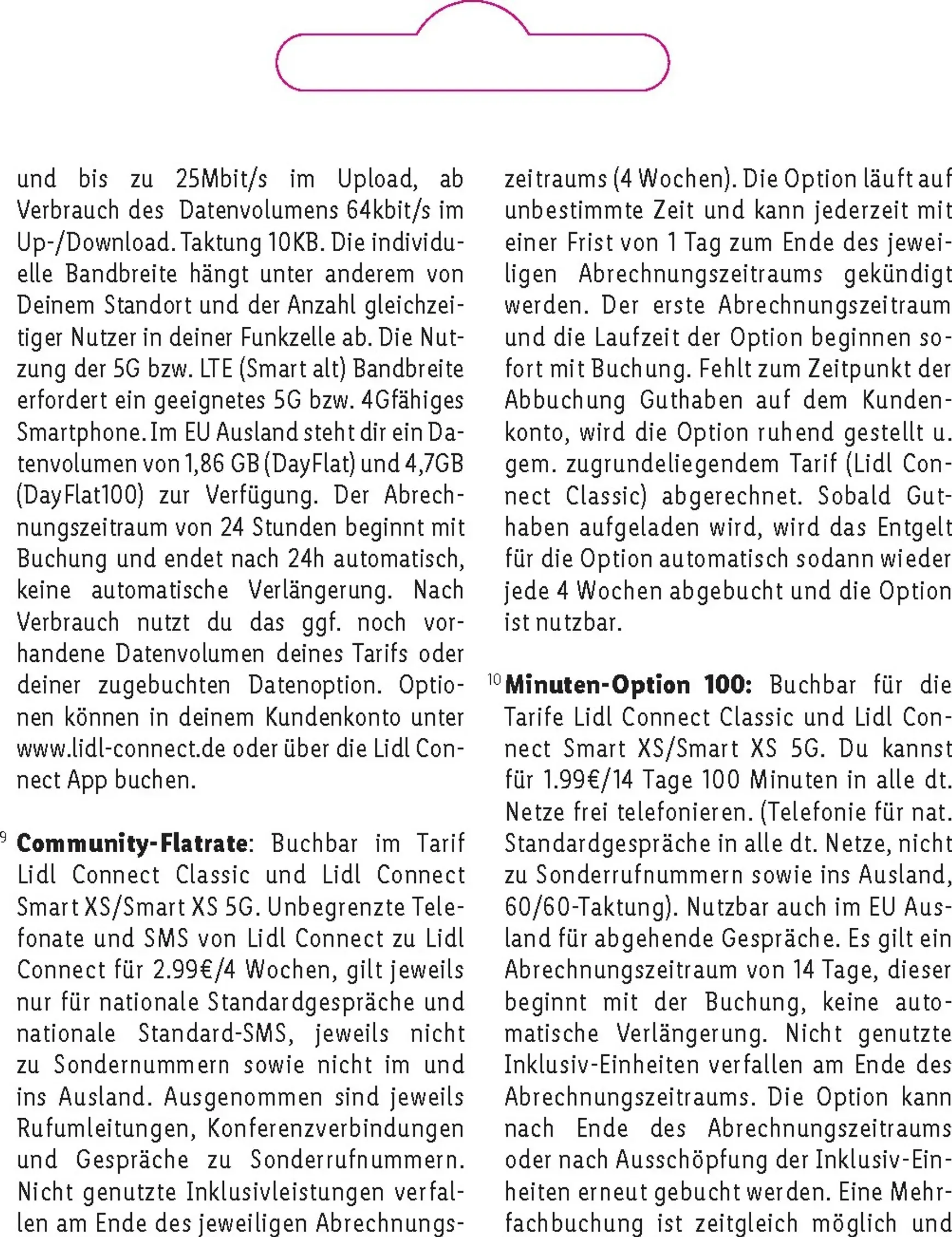 Lidl Connect - Tarif Übersicht von 1. Oktober bis 31. August 2026 - Prospekt seite 21