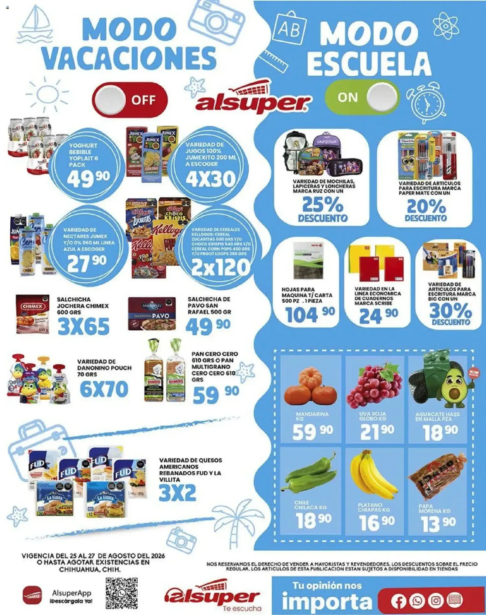 Catálogo de Alsuper: Ofertas Modo Vacaciones y Modo Escuela 25 de agosto al 27 de agosto 2026 - Pagina 1