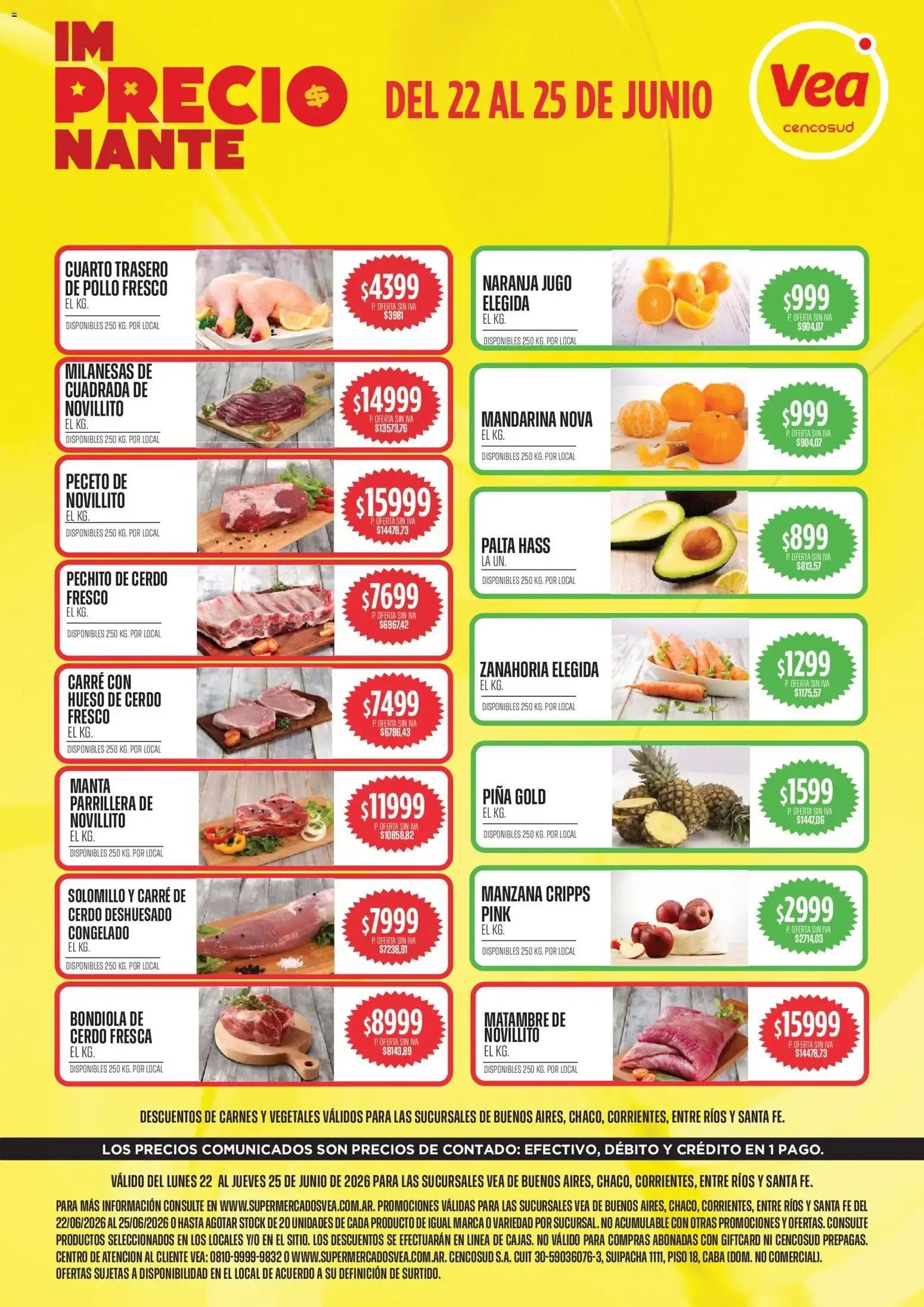 Ofertas de Vea - Volante Semanal del 22/06/2026 - 25/06/2026 22 de junio al 25 de junio 2026 - Página 1 del catálogo