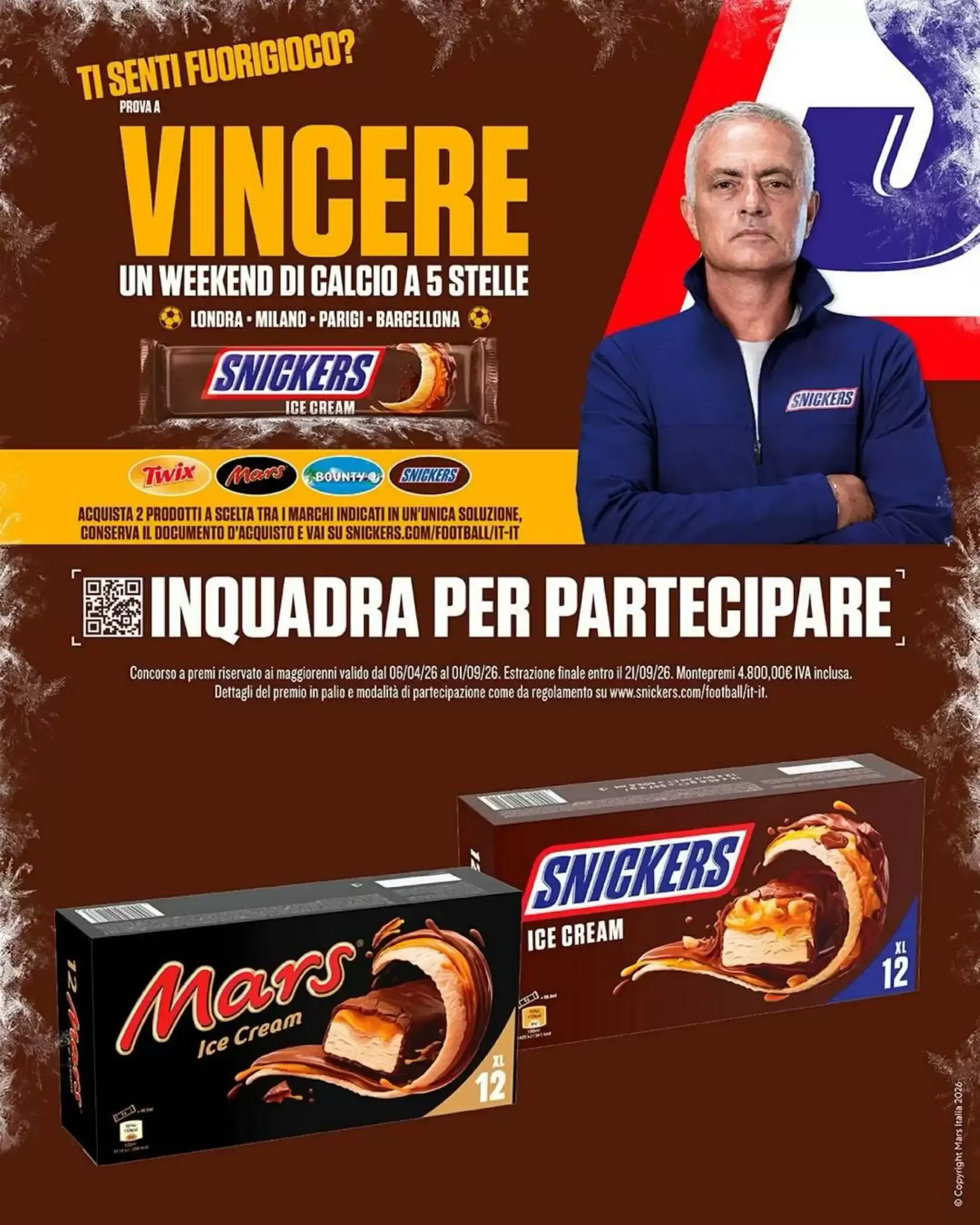 Concurso Snickers Ice Cream: Gana un fin de semana de fútbol da 6 aprile a 1 settembre di 2026 - Pagina del volantino 1