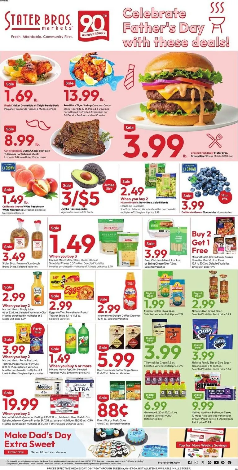 Current Stater Bros. leaflet valid from Wednesday 06/17/2026 to Tuesday 06/23/2026