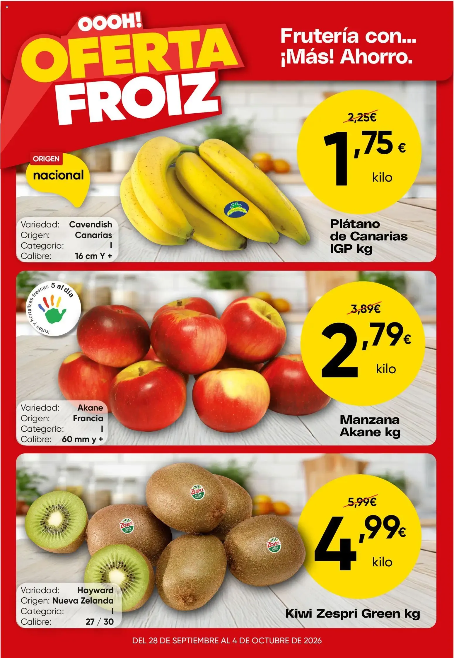 Catálogo de Froiz Oferta semanal del 28/09/2026 | Ofertas 28 de septiembre al 4 de octubre 2026 - Página 1