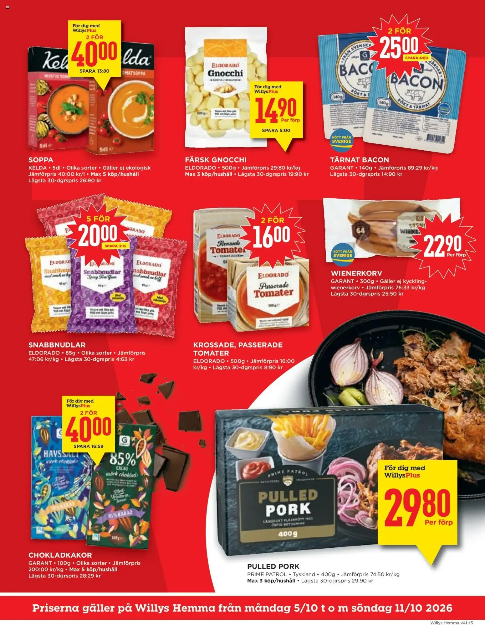 Willys erbjudanden Hemma från 05/10/2026 - 11/10/2026 > Reklamblad nuvarande rabatter från 5 oktober till 11 oktober 2026 - Reklamblad sidor 3