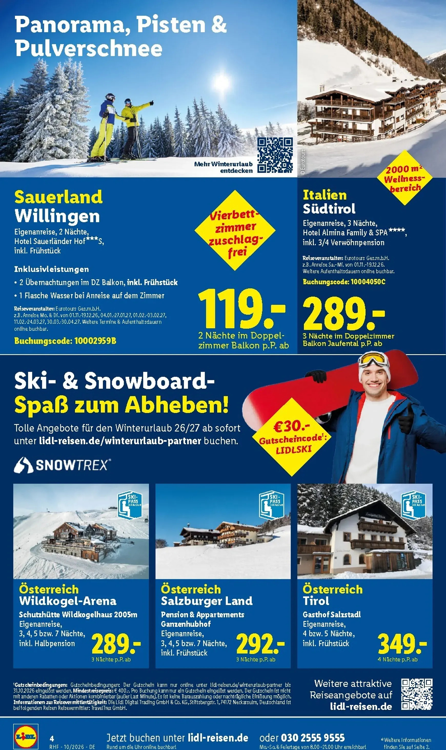 Lidl - Reise-Highlights Prospekt – von Mittwoch 30.09.2026 bis Samstag 31.10.2026 von 30. September bis 31. Oktober 2026 - Prospekt seite 4