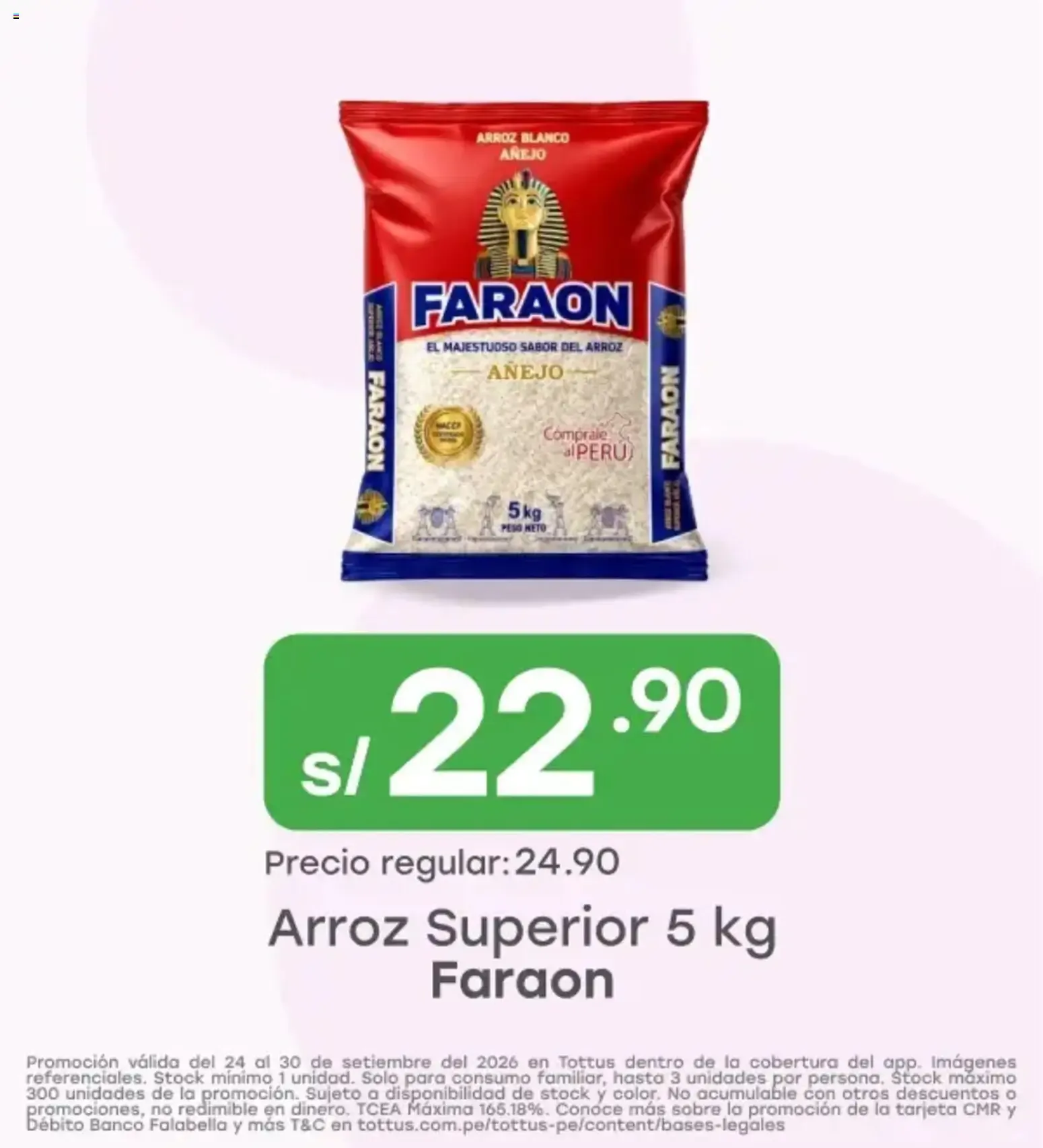 Catalogo de Arroz Superior 5 kg Faraon 24 de setiembre al 30 de setiembre 2026 - Pag 1