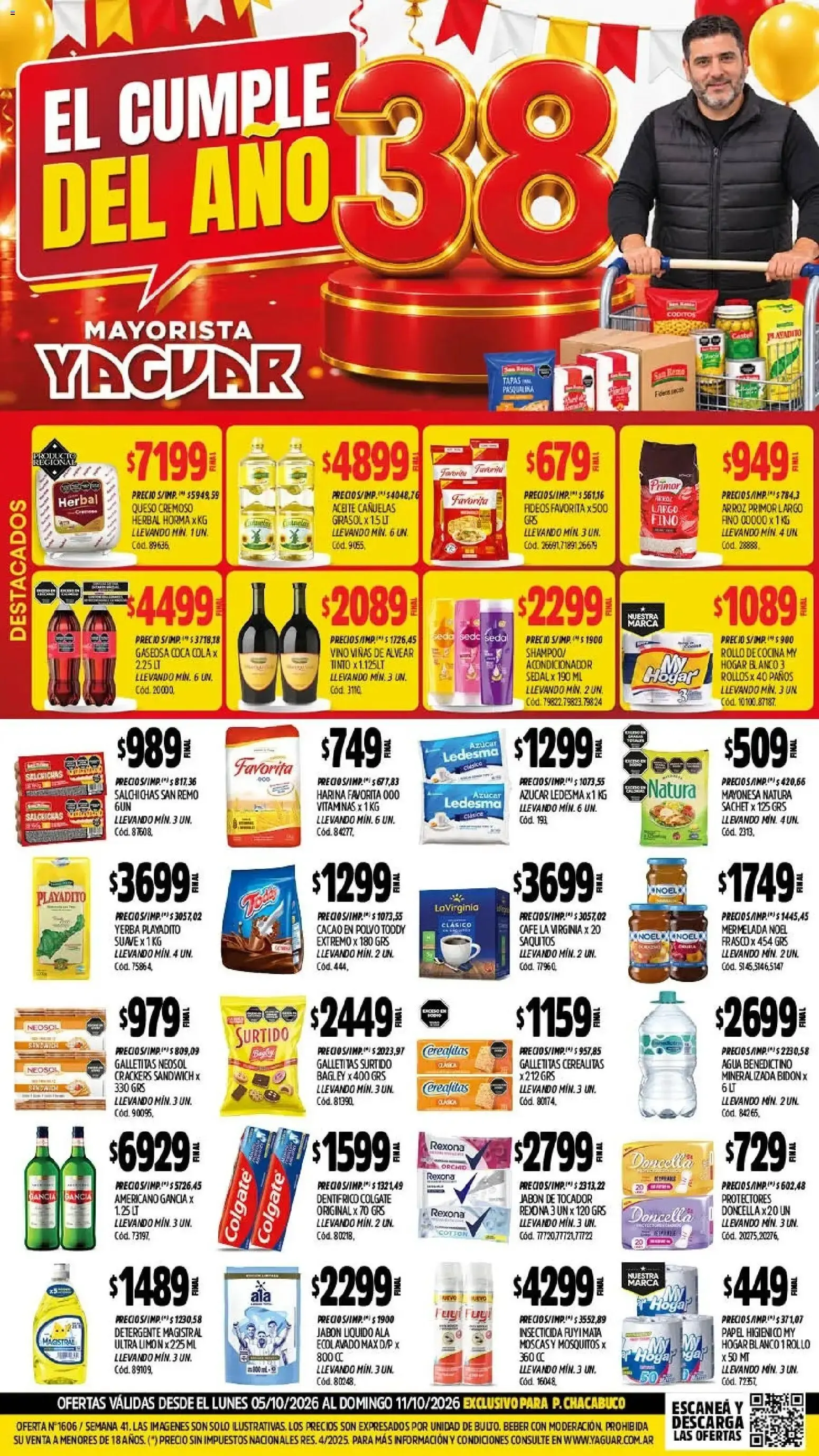 Ofertas de El Cumple del Año Mayorista Yaguar 5 de octubre al 11 de octubre 2026 - Página 1 del catálogo