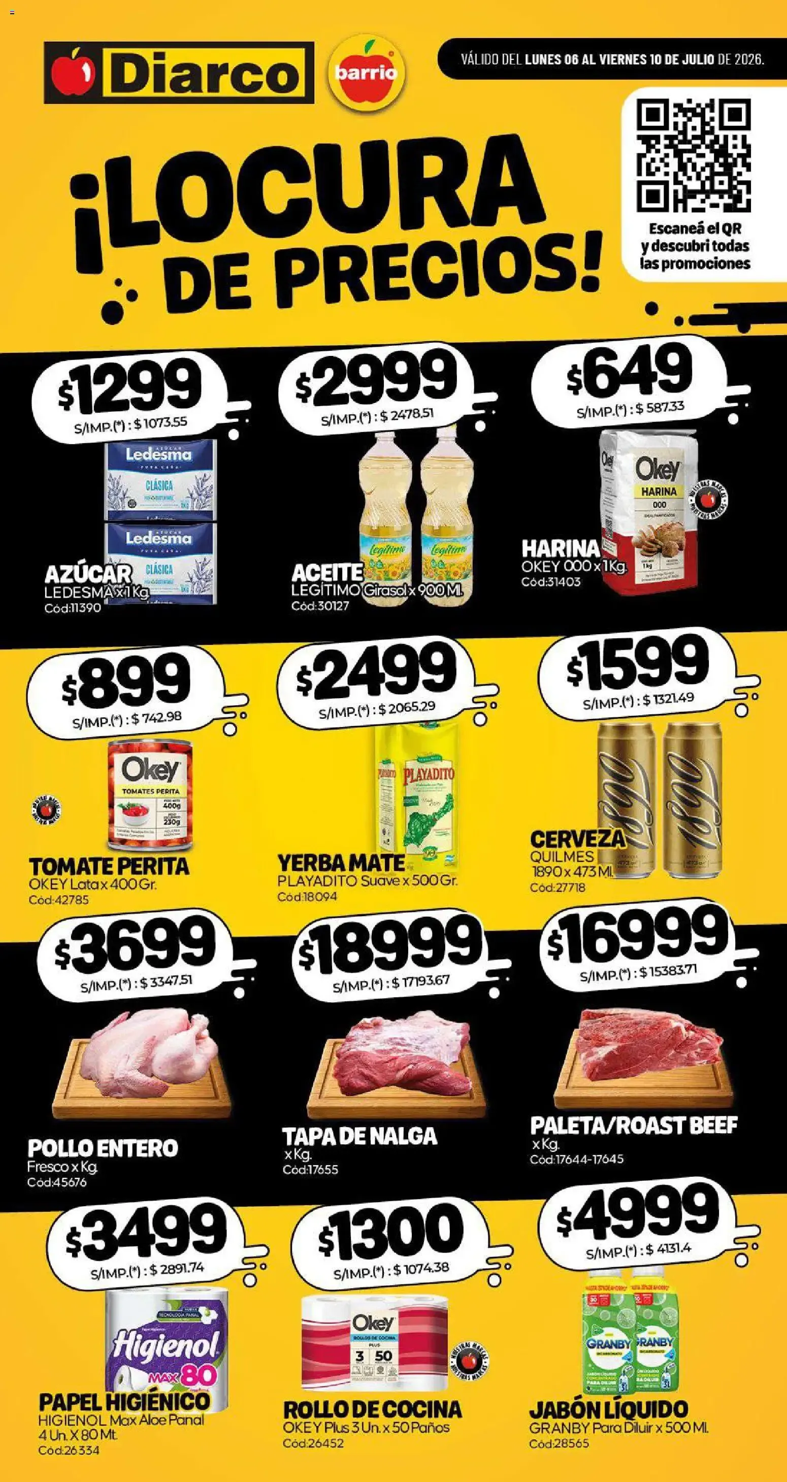 Ofertas de Diarco - Especial Locura De Precios del 06/07/2026 - 10/07/2026 6 de julio al 10 de julio 2026 - Página 1 del catálogo