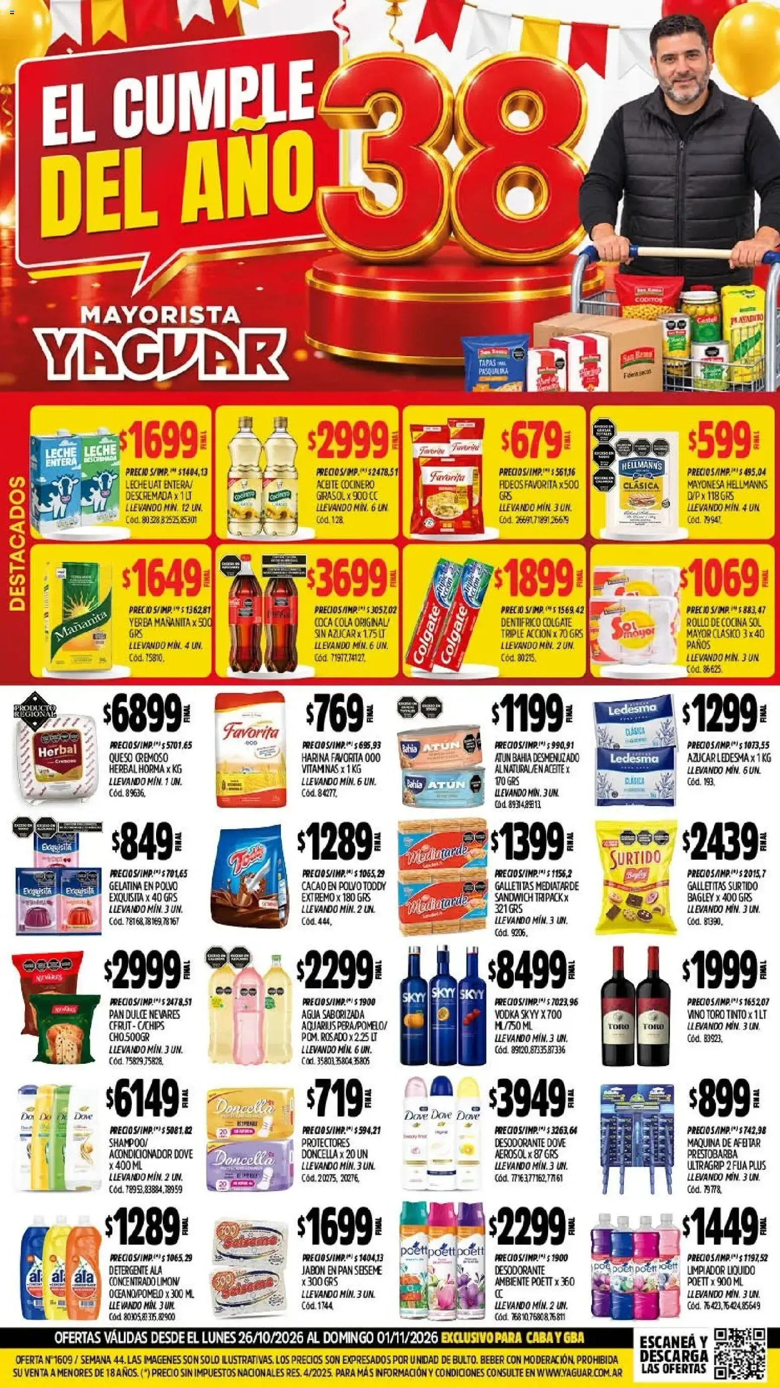Ofertas de Mayorista Yaguar - El Cumple del Año 38 26 de octubre al 1 de noviembre 2026 - Página 1 del catálogo