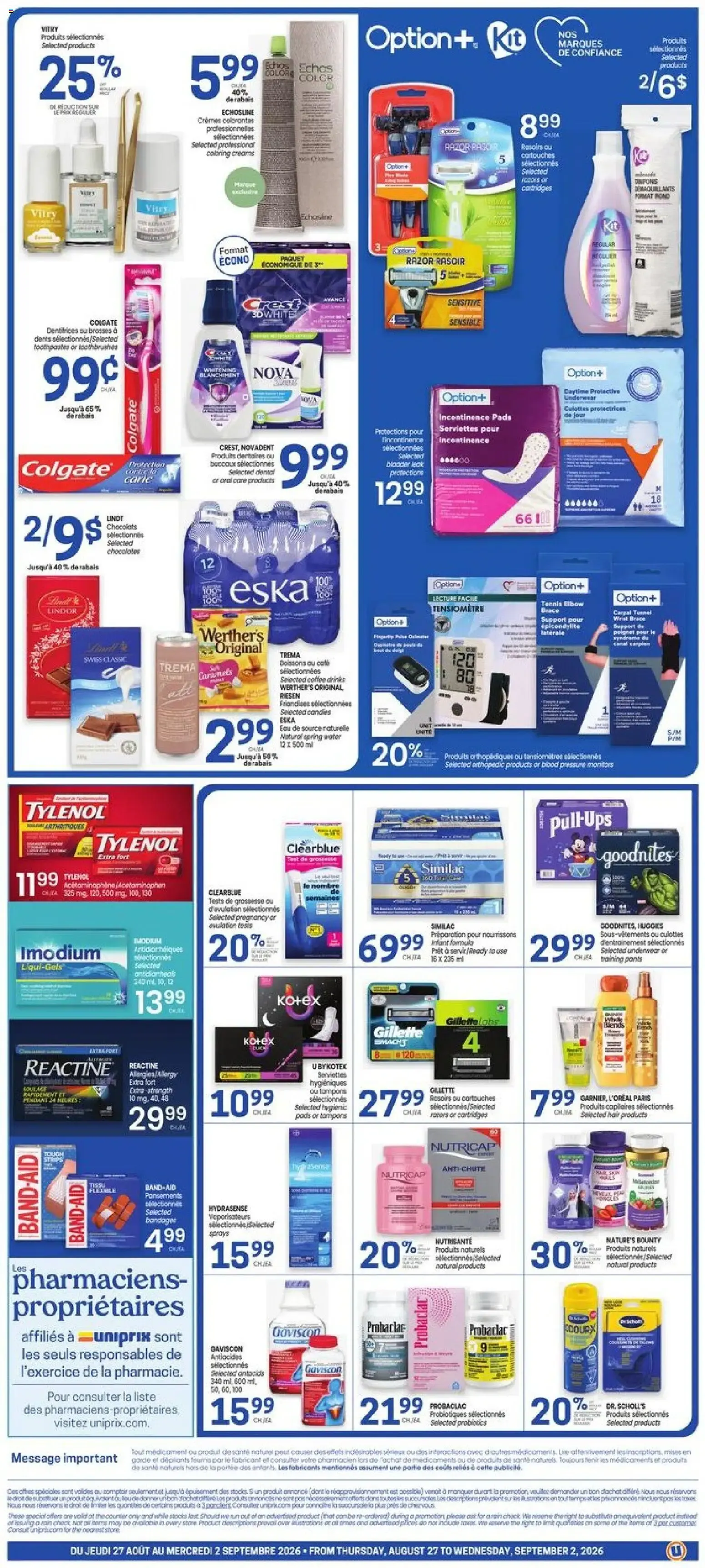 Uniprix weekly flyer / circulaire from Aug 27, 2026 > weekly specials & deals from August 27 to September 2 2026 - flyer page 2