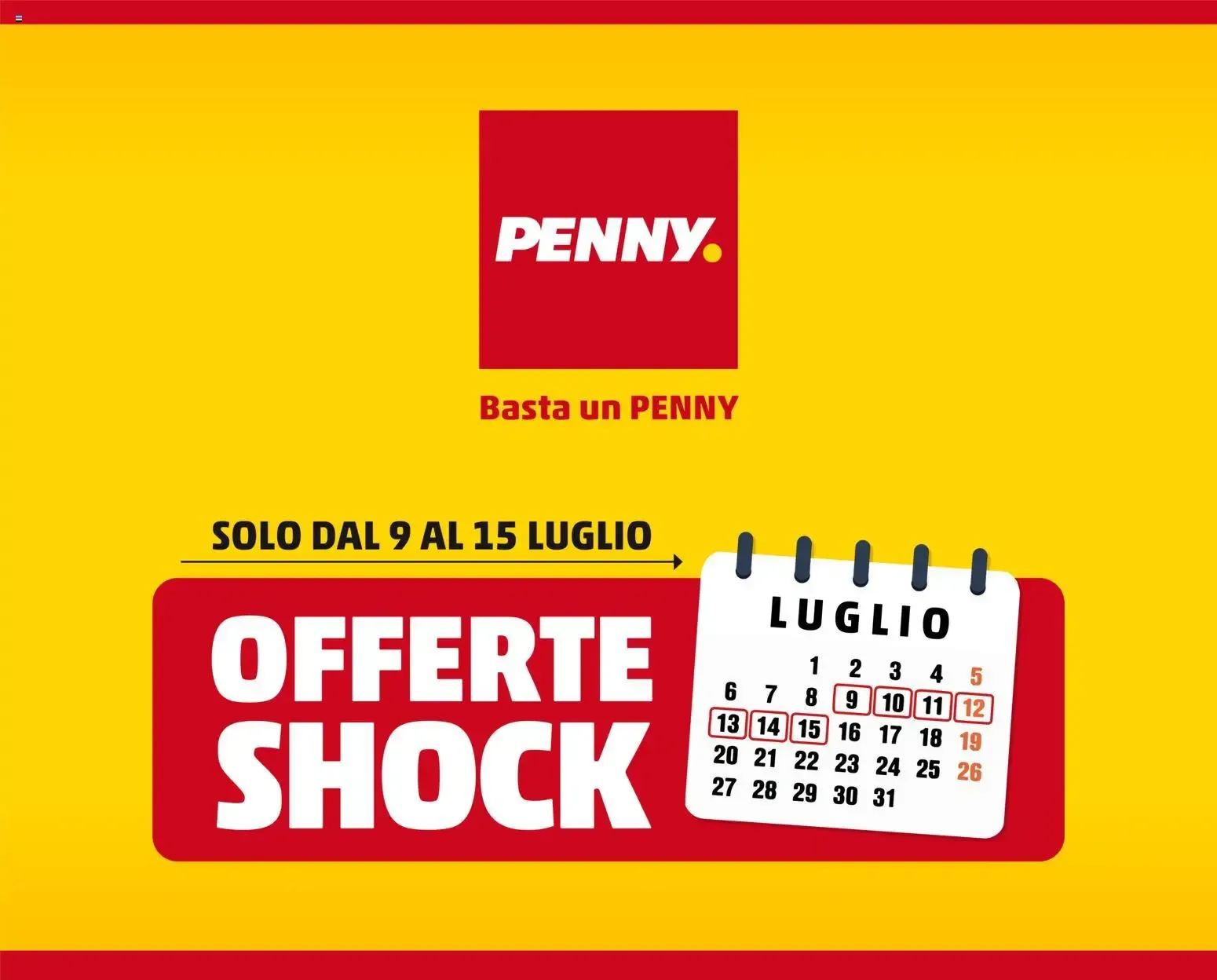 PENNY Offerte Shock da 9 luglio a 15 luglio di 2026 - Pagina del volantino 1