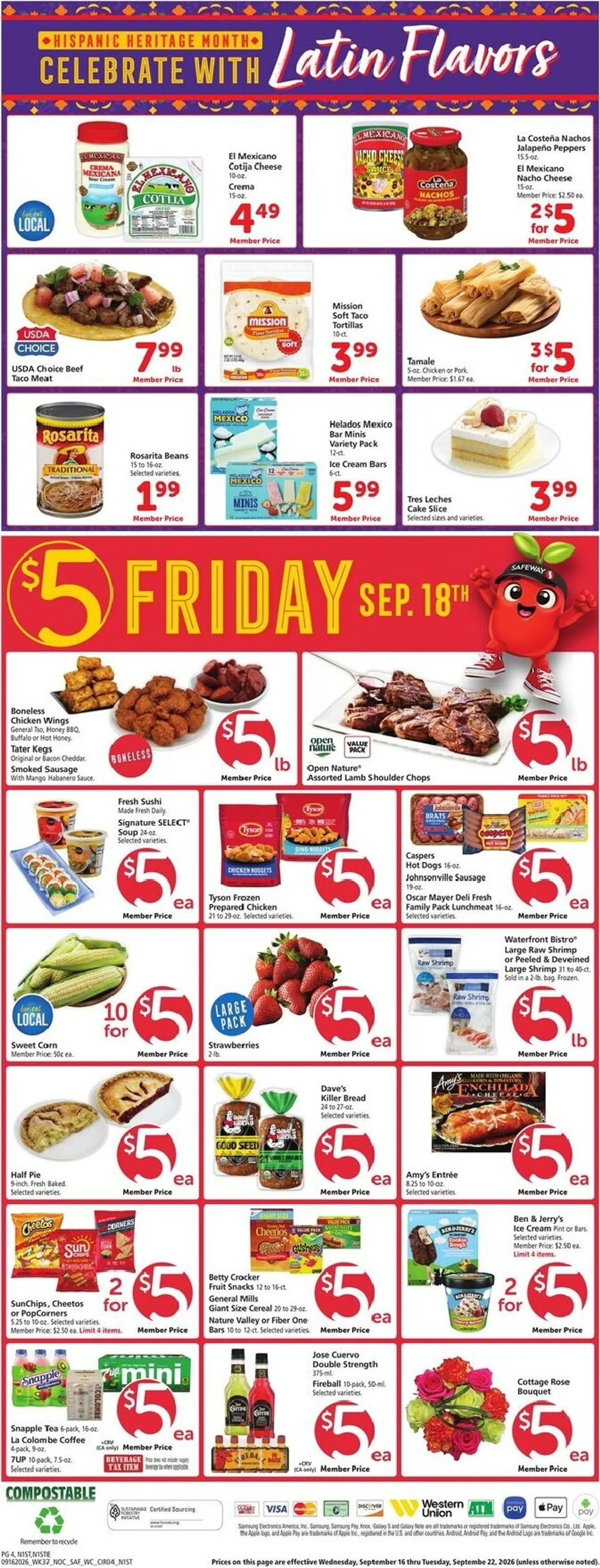 Weekly ad Current Safeway leaflet valid from Wednesday 09/16/2026 to Tuesday 09/22/2026 from September 16 to September 22 2026 - Page 4