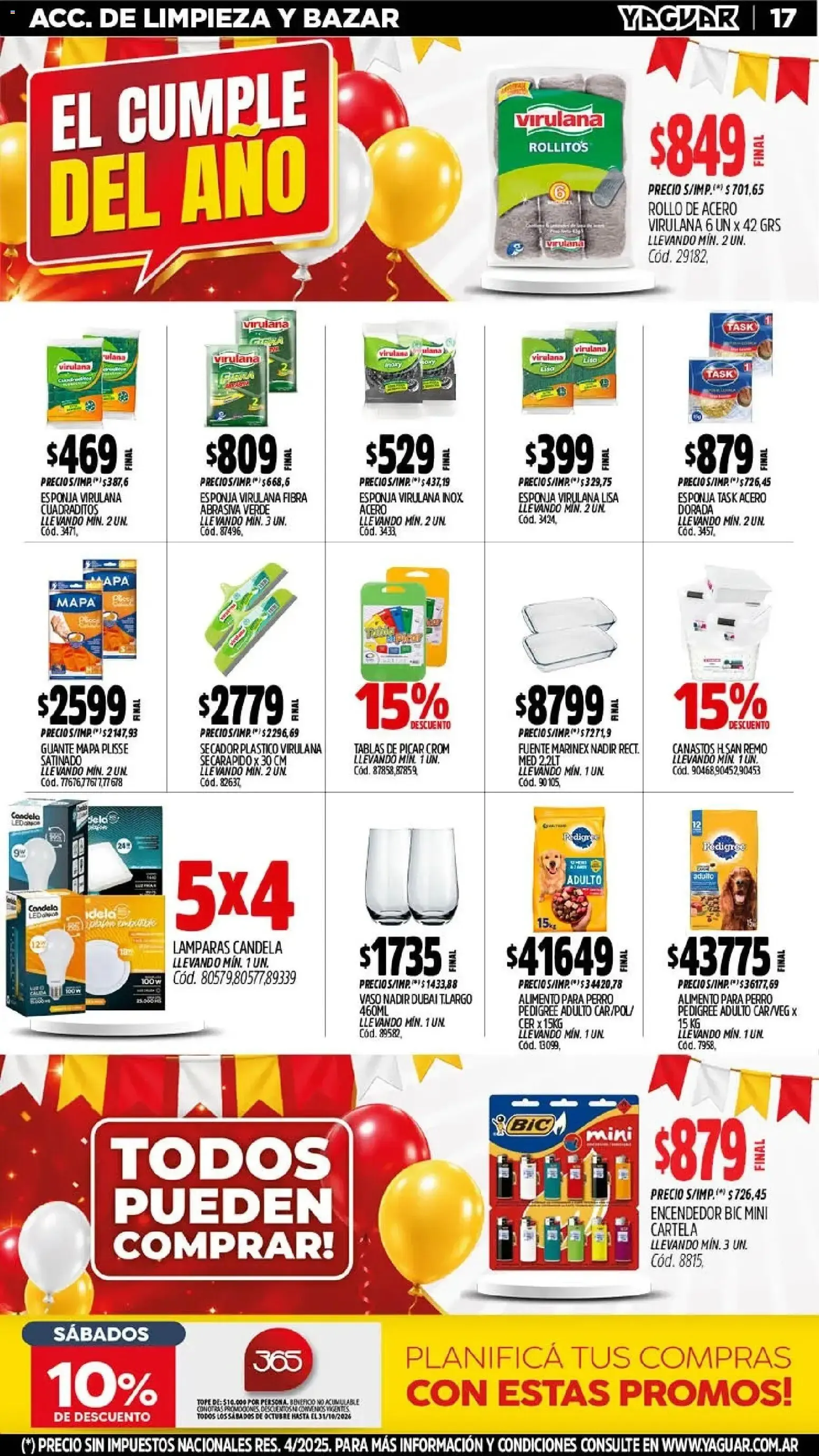 Ofertas de Mayorista Yaguar - El Cumple del Año 38 19 de octubre al 25 de octubre 2026 - Página 19 del catálogo