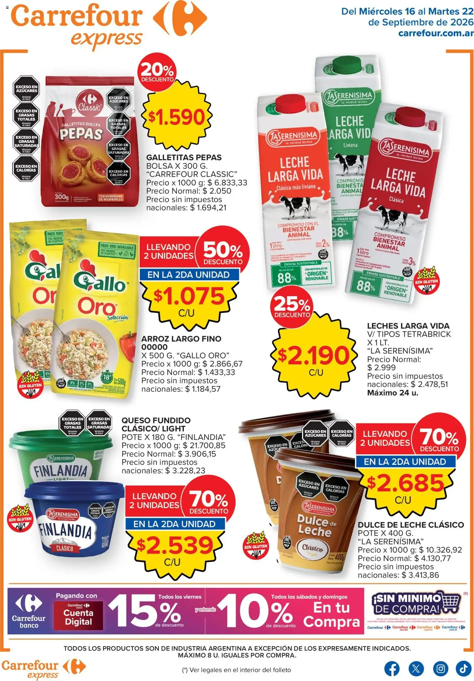 Ofertas de Carrefour Express catálogo del 16/09/2026 - 22/09/2026 16 de septiembre al 22 de septiembre 2026 - Página 1 del catálogo