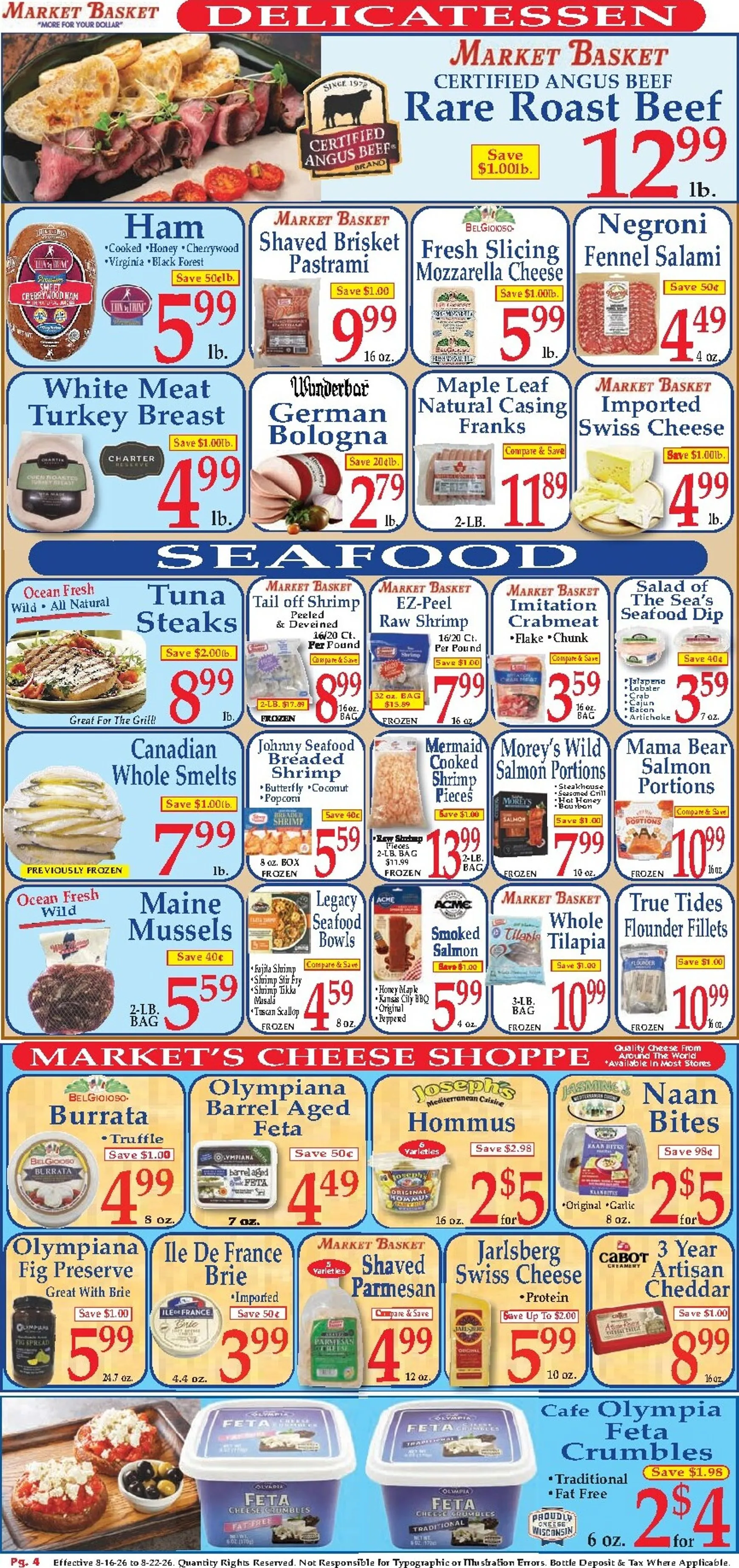 Weekly promotion Current Market Basket leaflet valid from Sunday 08/16/2026 to Saturday 08/22/2026 spanning from August 16 to August 22 2026 - Page 4 for Catalogue 365