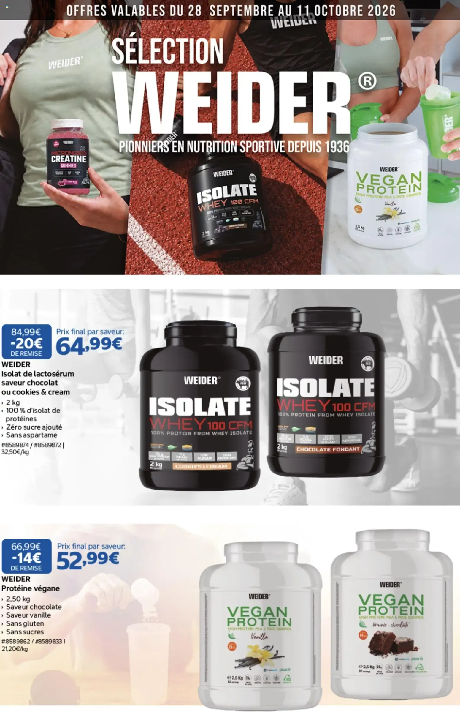 Costco Sélection de produits Weider septembre octobre 2026 à partir du 28/09/2026 - promo en ligne du 28 septembre au 11 octobre 2026 - Catalogue page 1