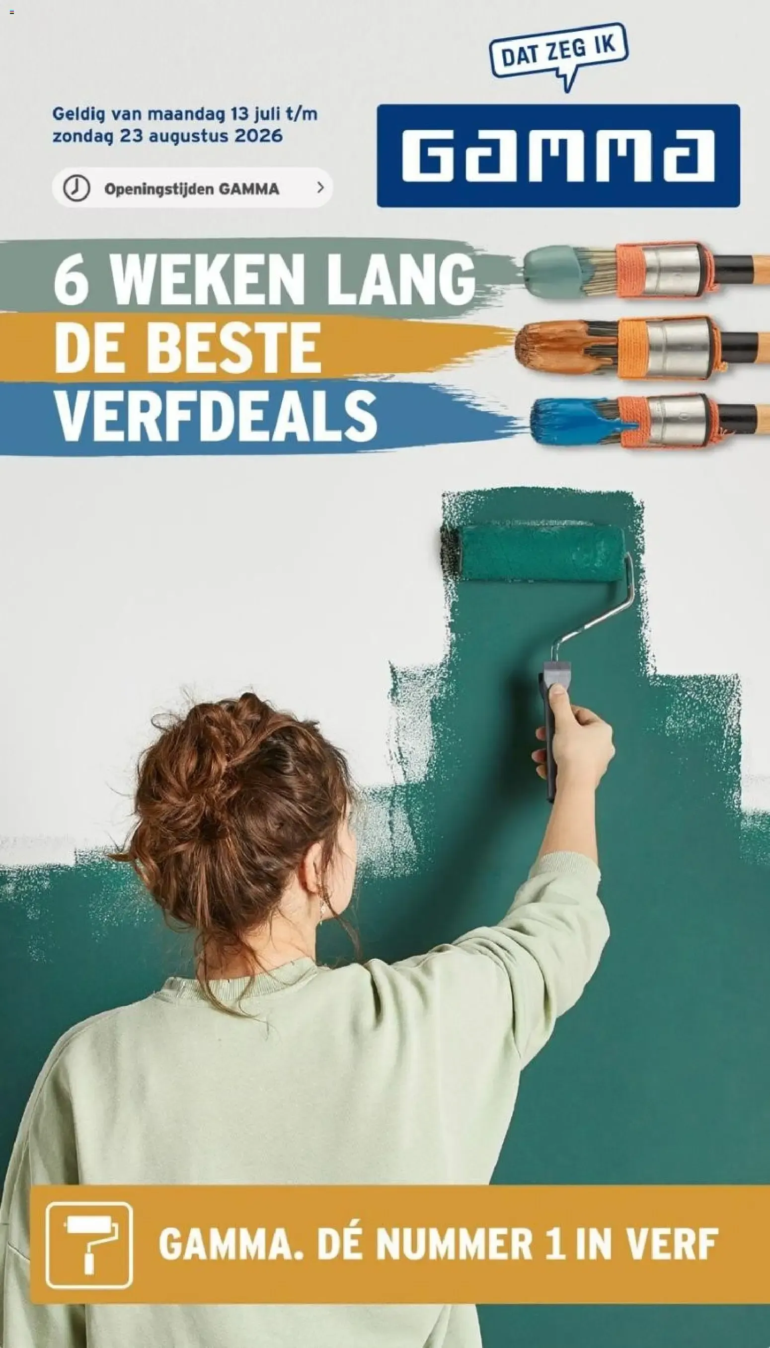 GAMMA: 6 WEKEN LANG DE BESTE VERFDEALS van 13 juli tot 23 augustus 2026 - Folder pagina 1