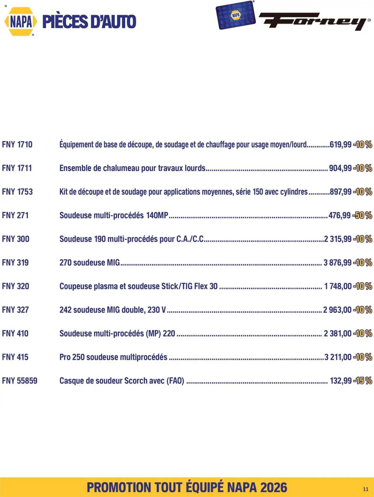 NAPA Auto Parts circulaire - TOUT ÉQUIPÉ septembre-octobre 2026 from Sep 1, 2026 > weekly specials & deals from September 1 to October 31 2026 - flyer page 13