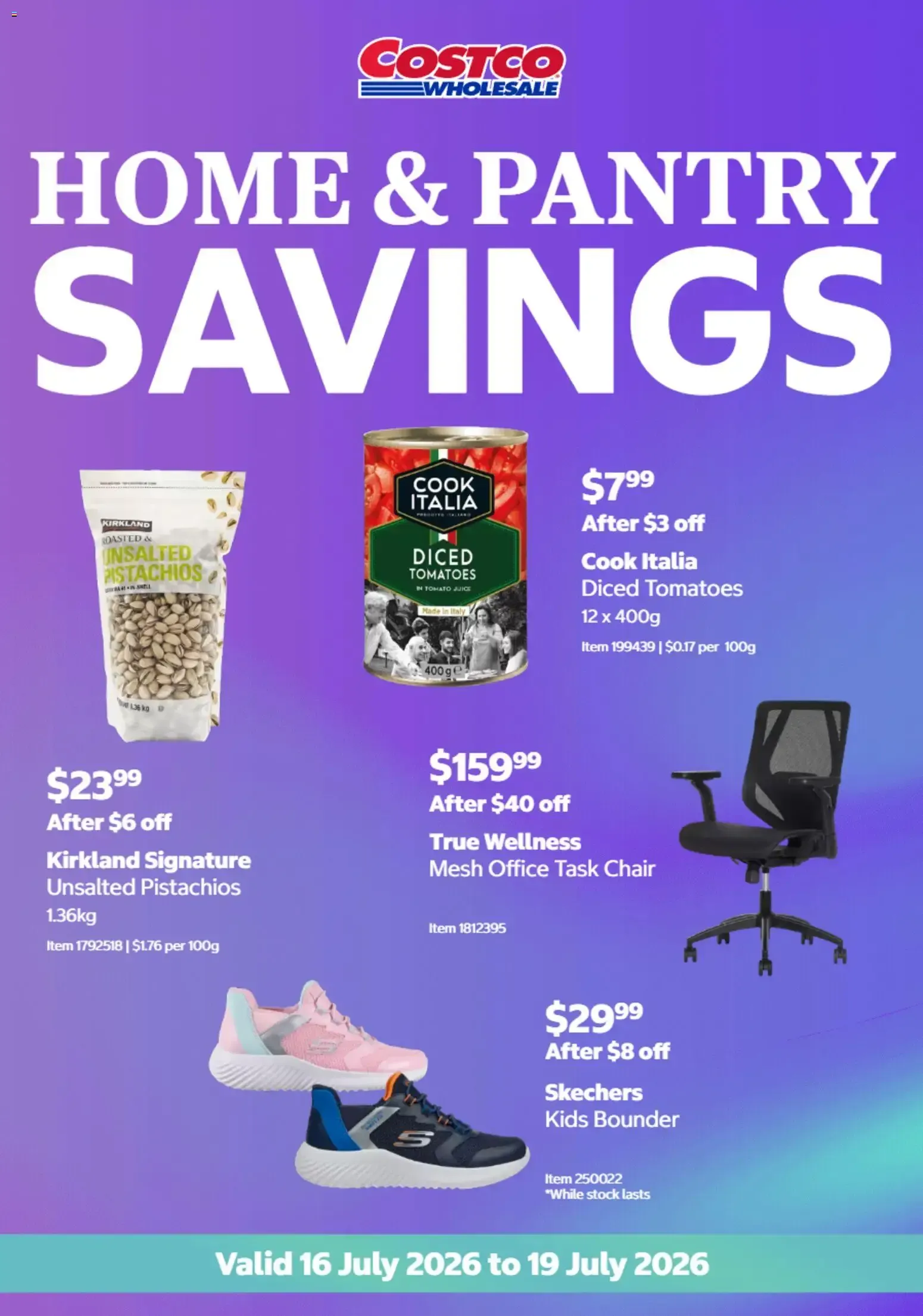 Costco Wholesale: Home & Pantry Savings - Catalogue valid from 16 July to 19 July 2026 - page 1
