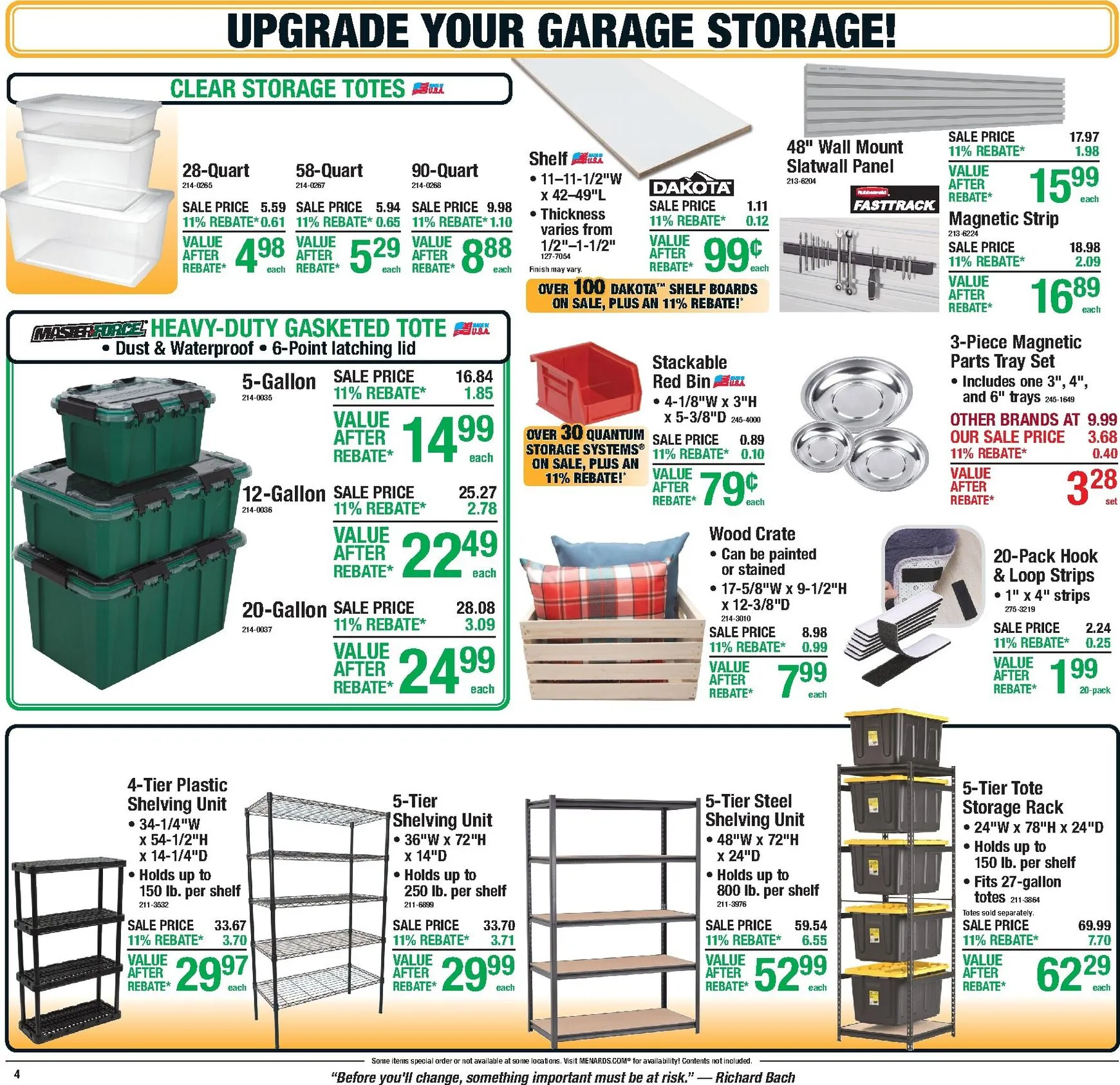 Weekly promotion Current Menards - 11% Rebate* Sale leaflet valid from Thursday 10/01/2026 to Sunday 10/11/2026 spanning from October 1 to October 11 2026 - Page 6 for Catalogue 365