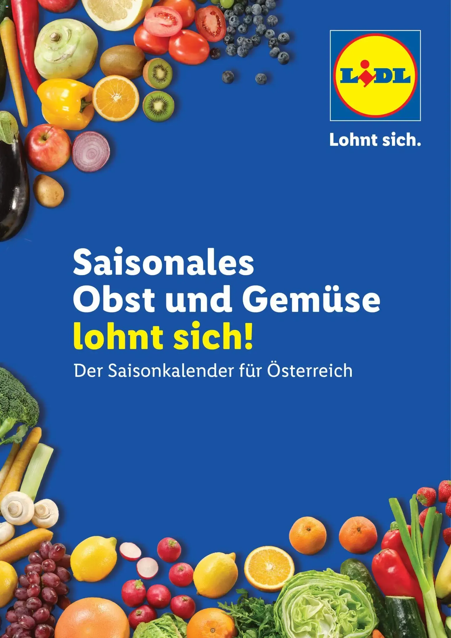 Lidl Saisonkalender - Obst und Gemüse ab 01.01.2026 - Angebote ab donnerstag von 1. Jänner bis 31. Dezember 2026 - Flugblätt seite  1