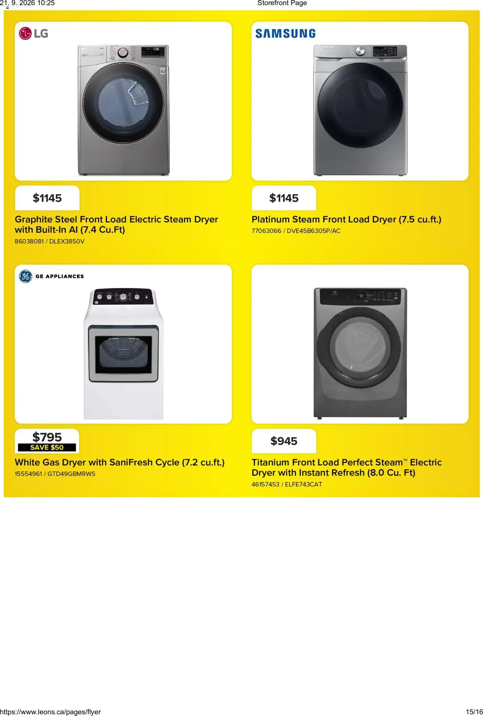 Leon's - Best Brands For Less! Appliances from September 17 to September 23 2026 - flyer page 15